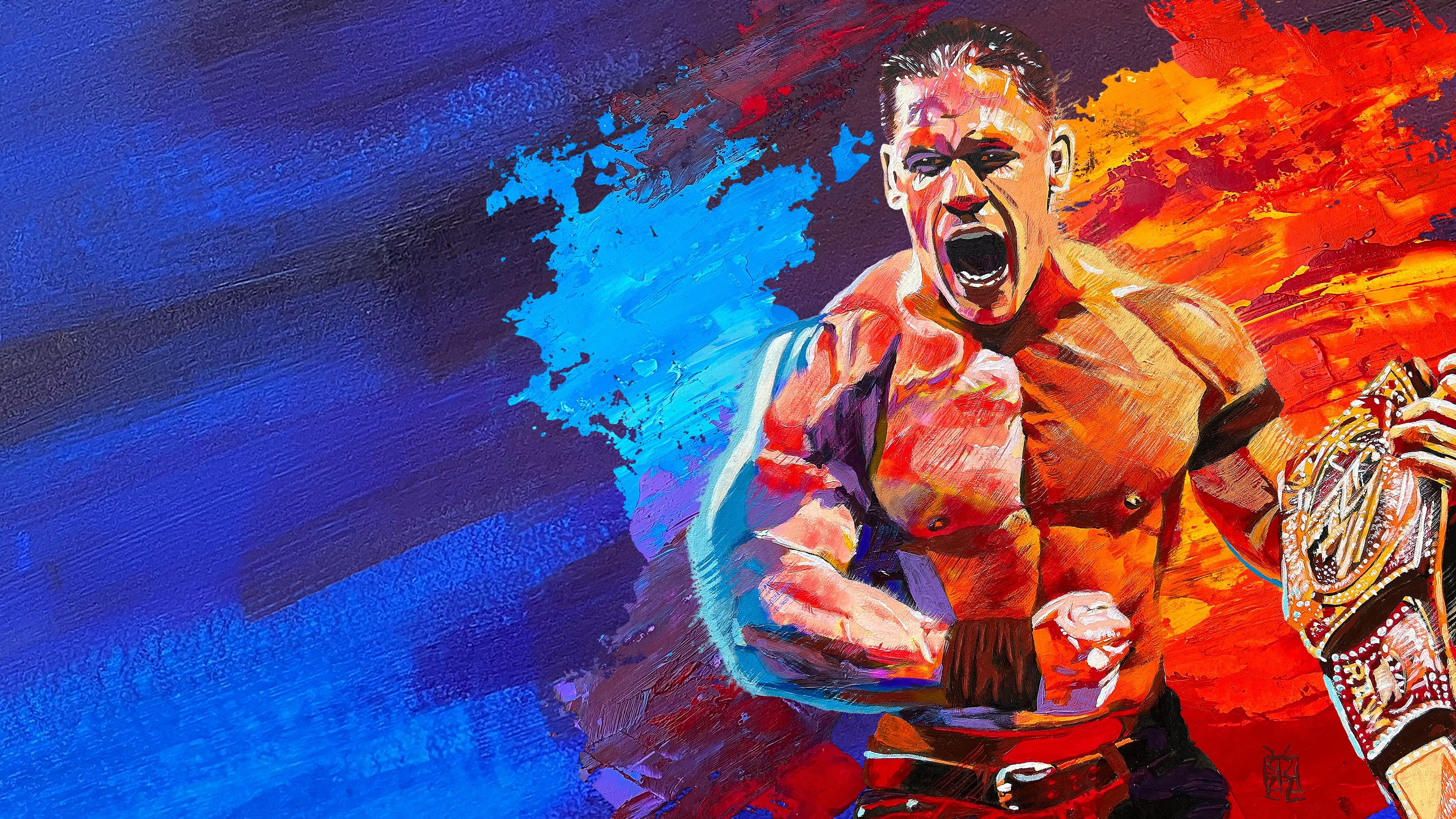 3840x2160 John Cena Wallpaper 4K, WWE 2K Game Art