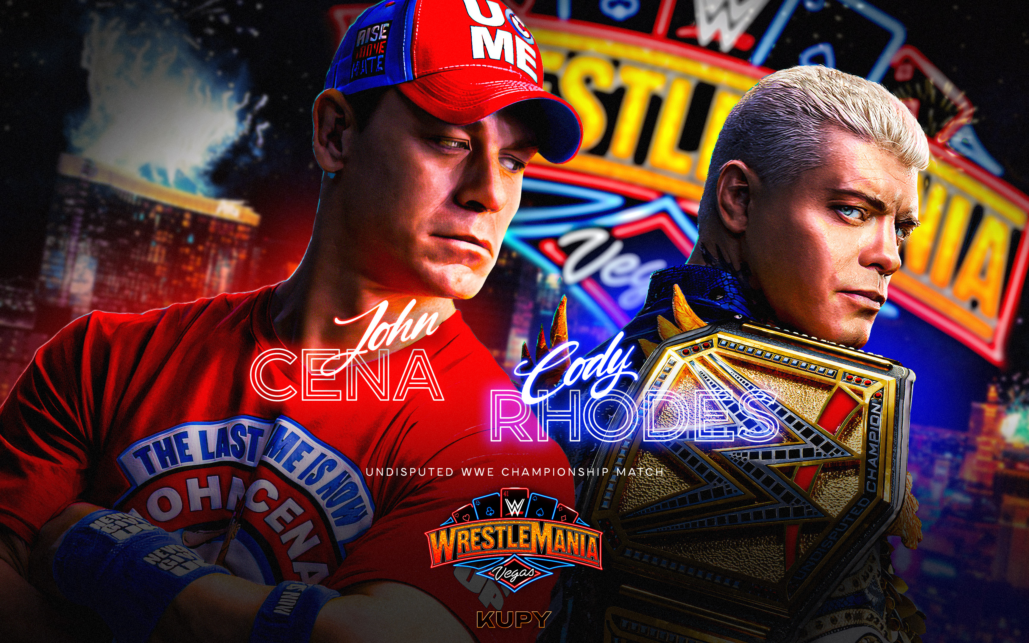 3456x2160 WrestleMania 41: John Cena vs. Cody Rhodes Kupy Wallpaper!