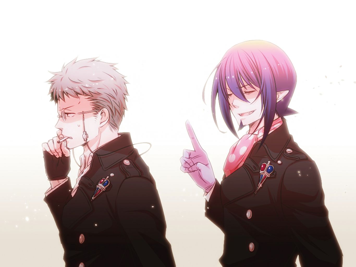 1366x1025 Blue Exorcist HD Wallpaper: Mephisto Pheles & Shiro Fujimoto Spotlightx1025