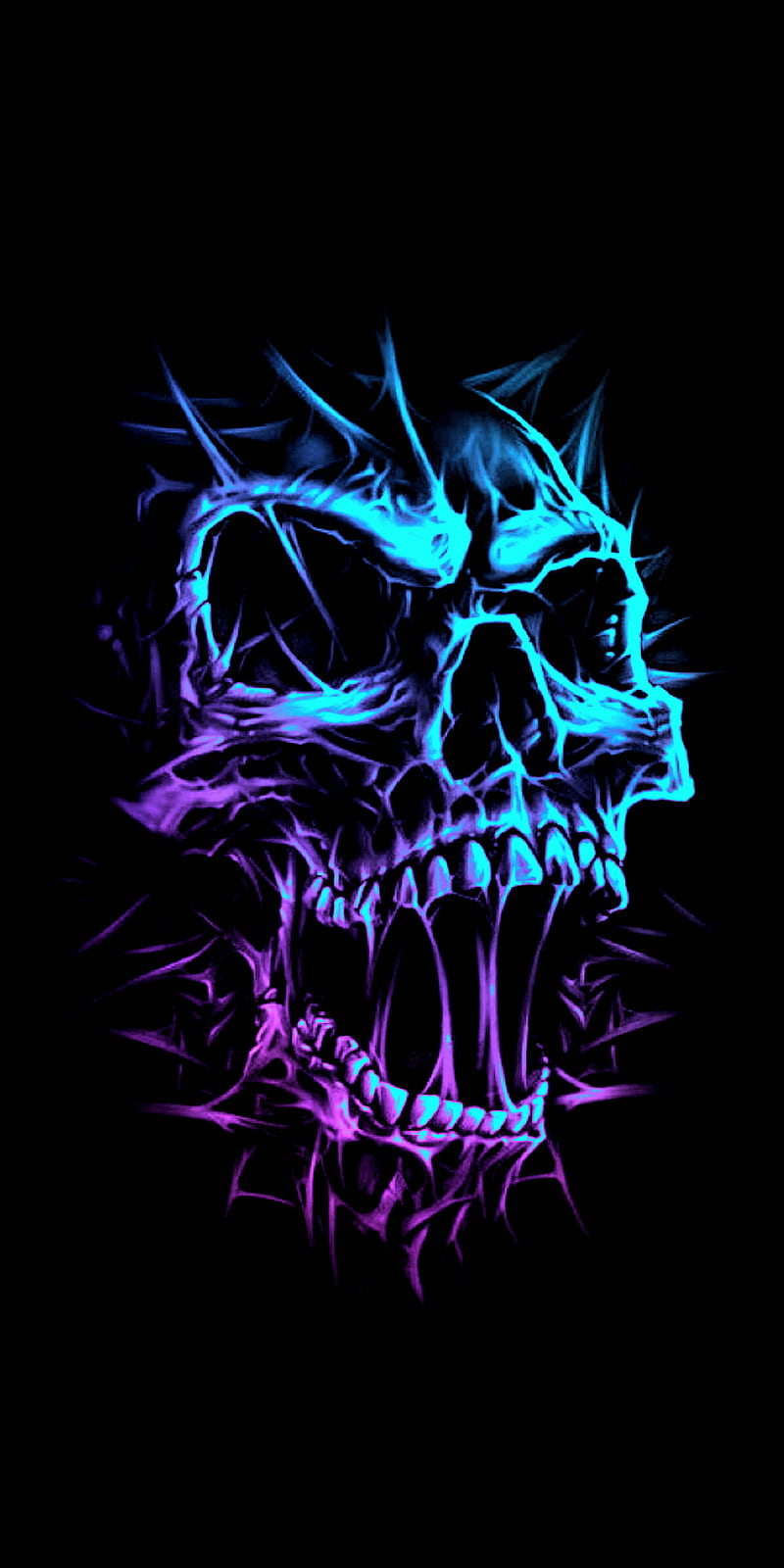 800x1600 HD fading skulls wallpaper