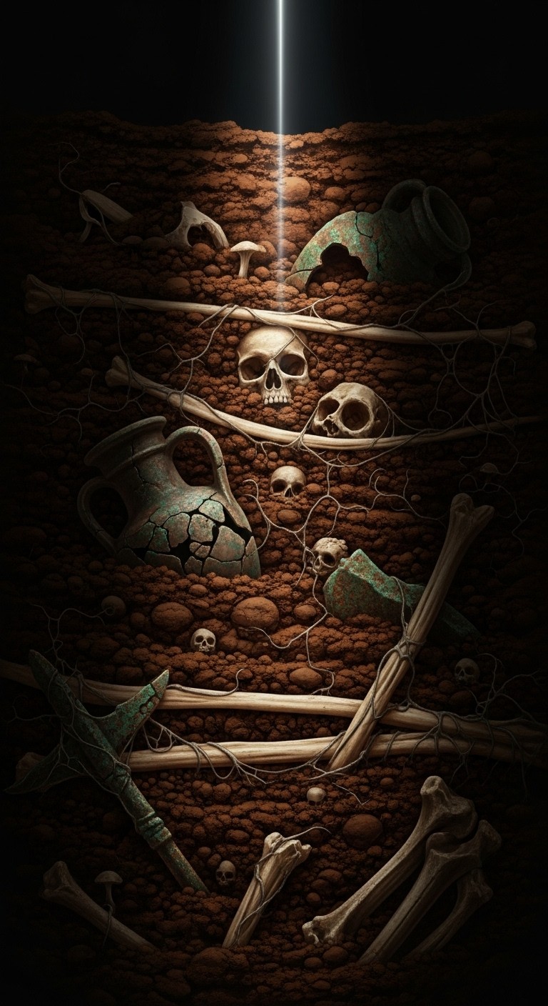 768x1408 Download Ancient Skull Collection Image, Ancient, Eerie