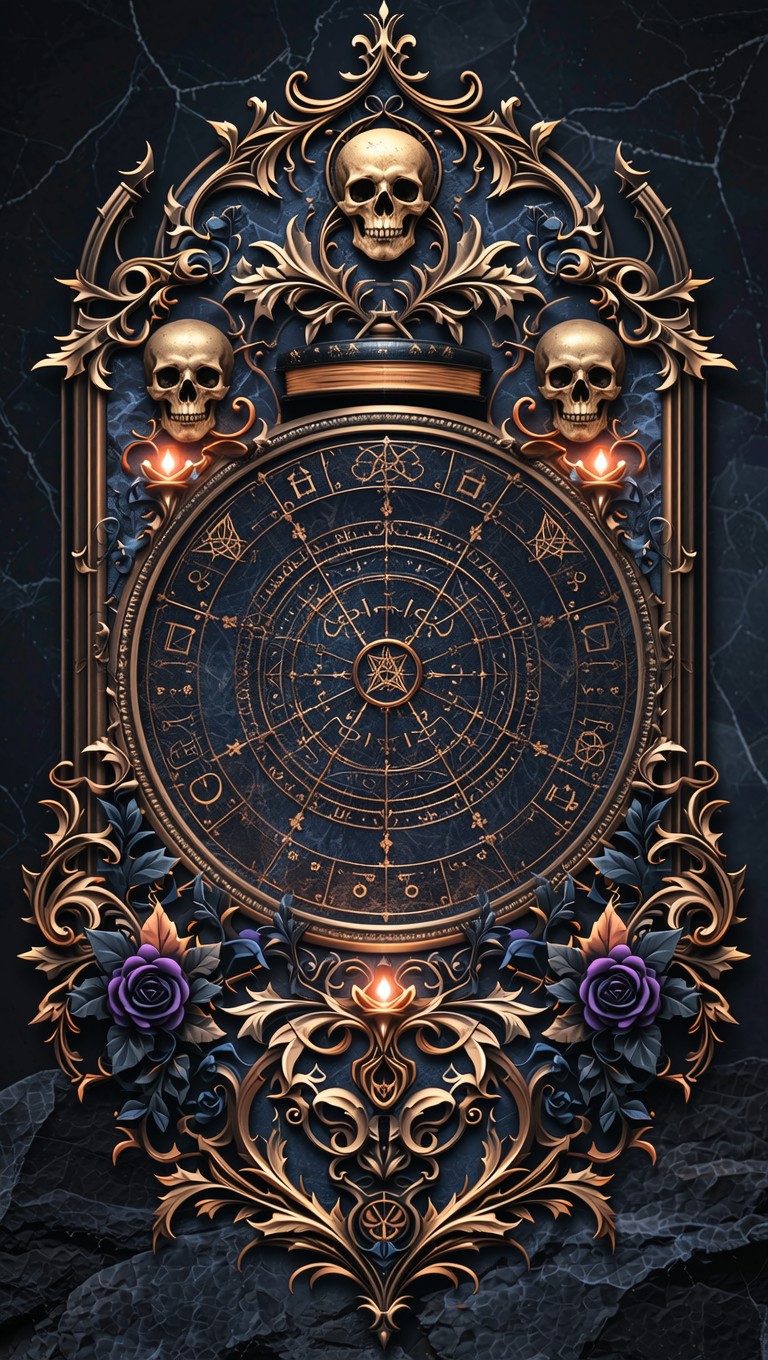 768x1360 Download Gothic Skull Pattern Image, Victorian, Skulls