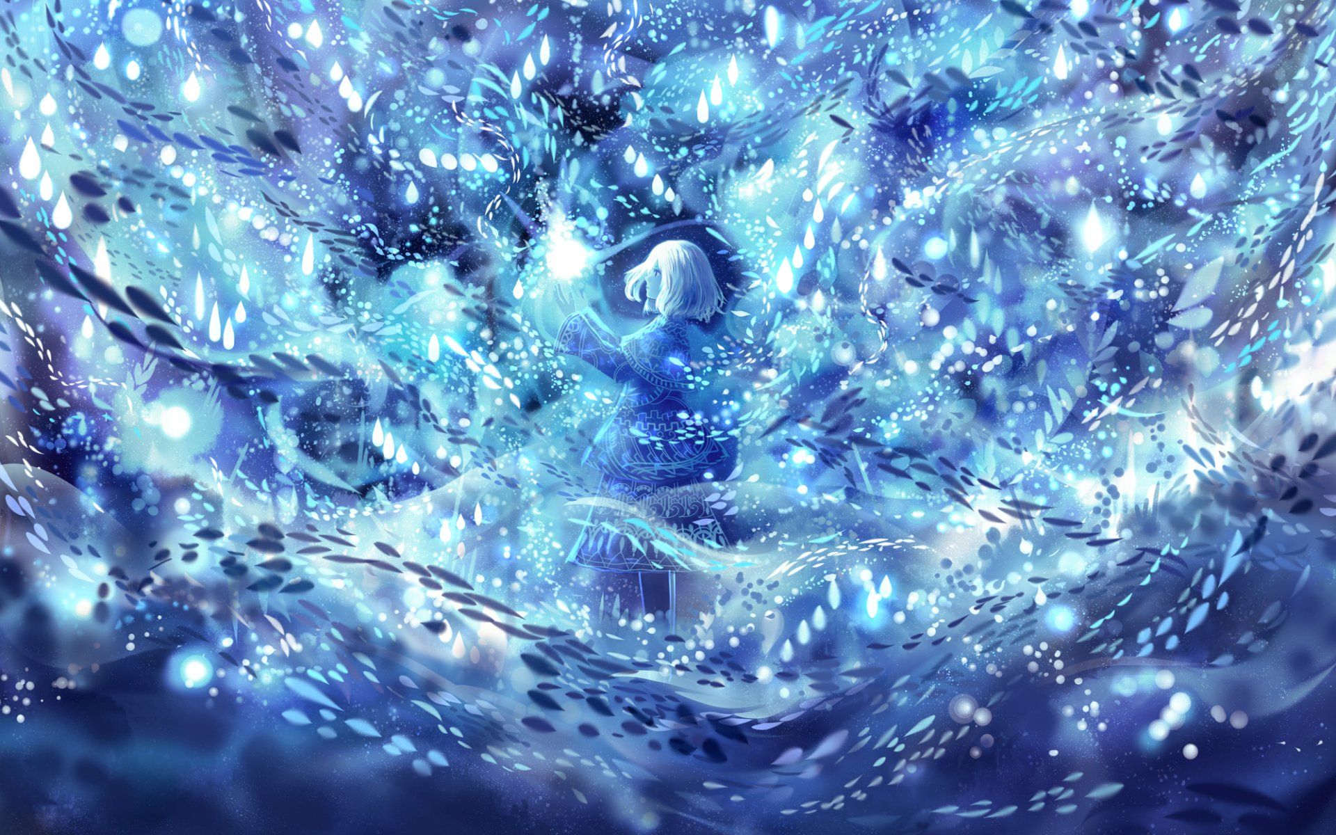 1920x1200 Enchanting Blue Anime HD Wallpaper: A Dreamlike Escape by 防人x1250