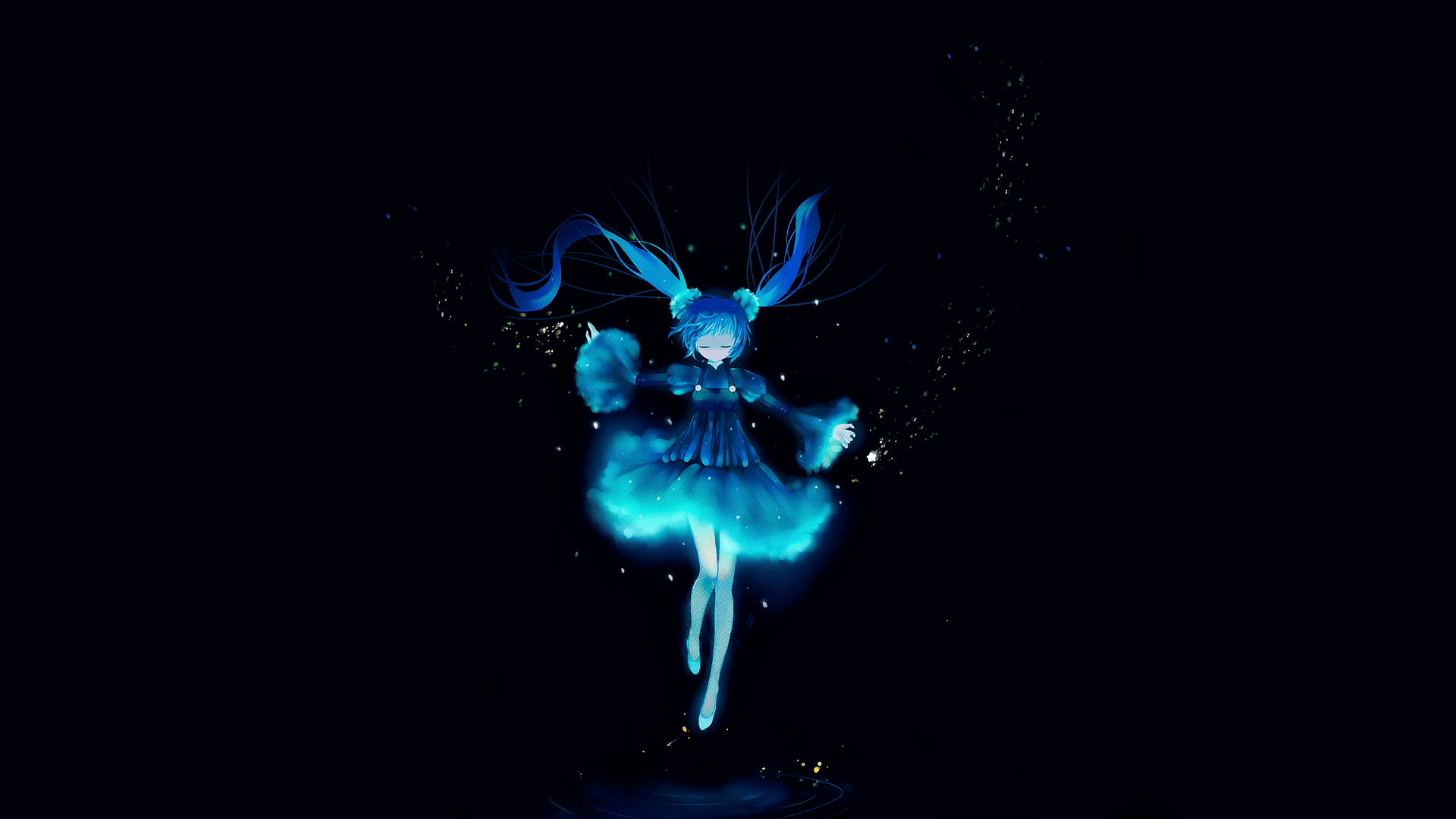 1920x1080 HD Wallpaper: Ethereal Hatsune Miku in Bluex1080