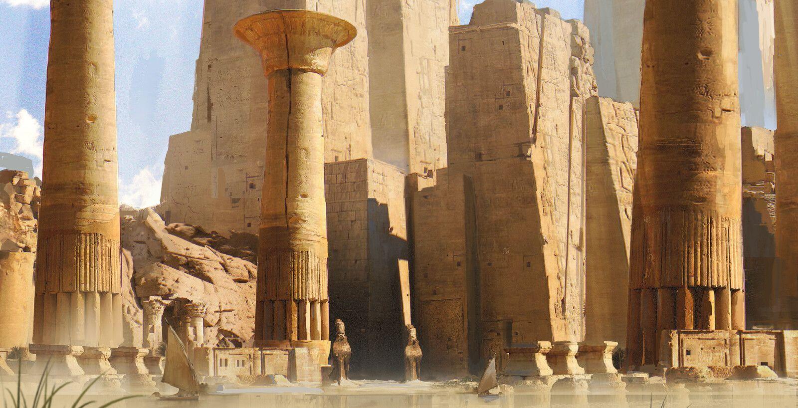 1600x818 Forgotten Temple Artwork Pm2vWZ. Egyptian Temple, Castle Illustration, Egypt