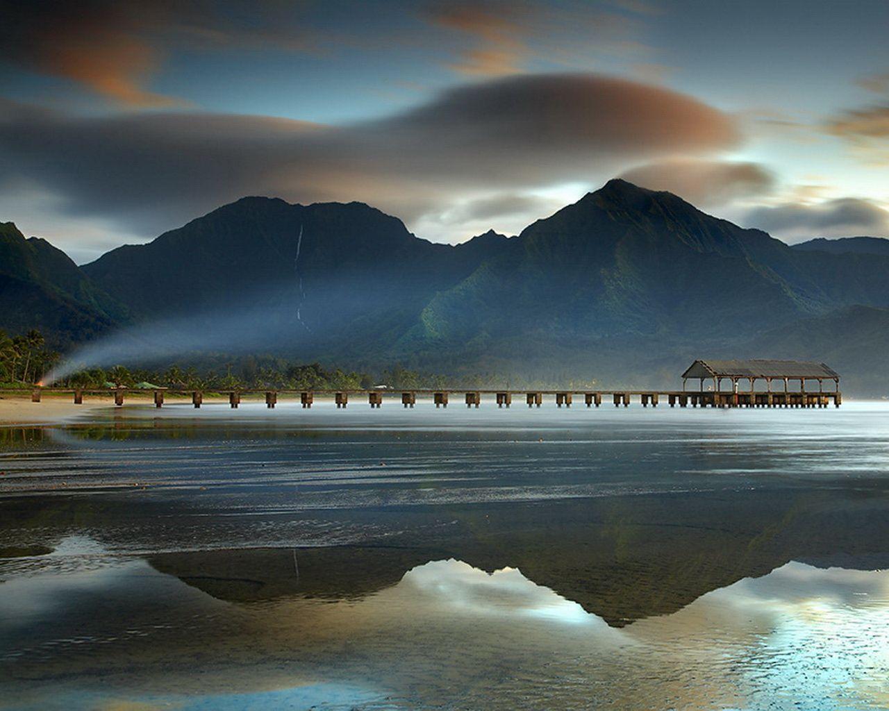 1280x1024 Sunset in Hanalei. Cute wallpaper. Hawaiian vacation, Hanalei hawaii, Hawaii travel