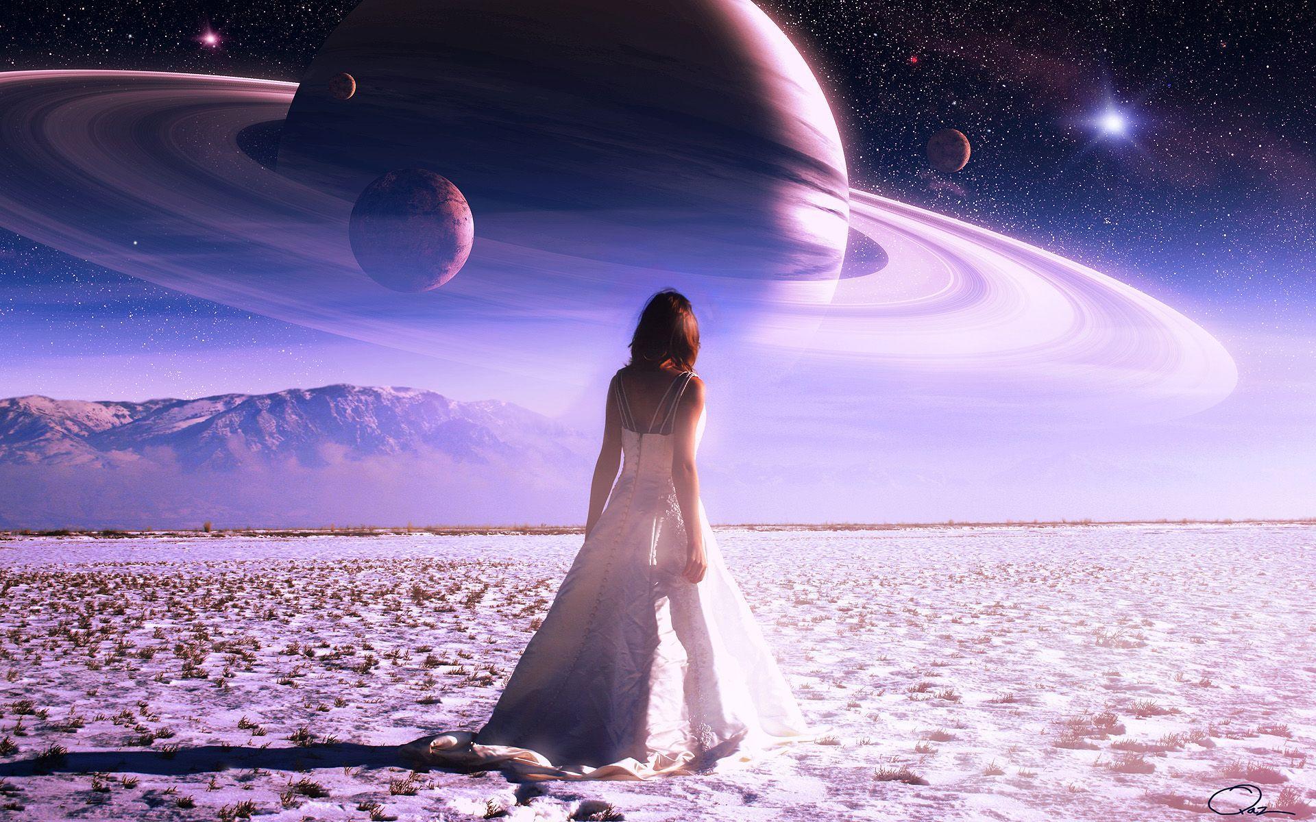 1920x1200 field, girl, Planet, HD desktop wallpaper, Pc background, free picture wallpaper desktop background