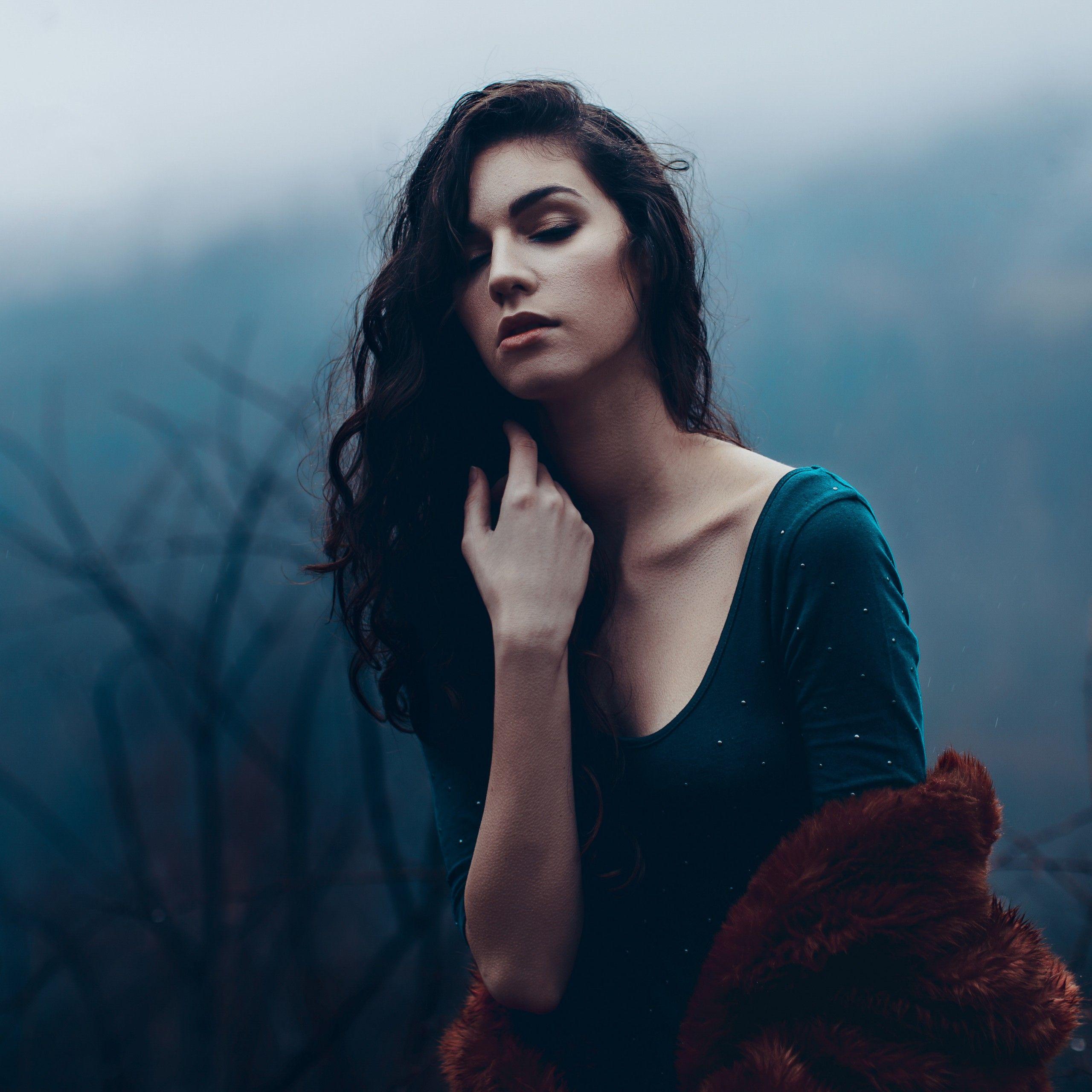 2560x2560 Wallpaper Beautiful girl, Fog, 4K, Lifestyle,. Wallpaper for iPhone, Android, Mobile and Desktop