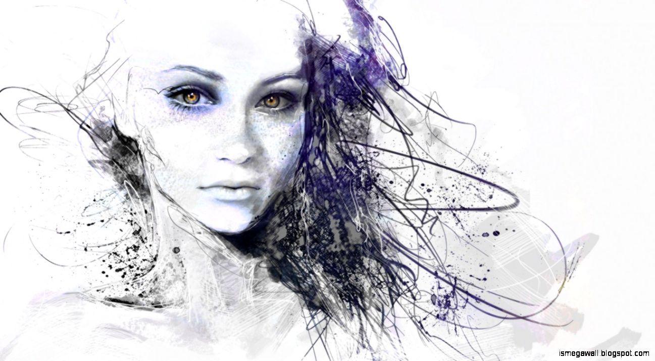 1297x714 Girl Portrait Art HD Wallpaper