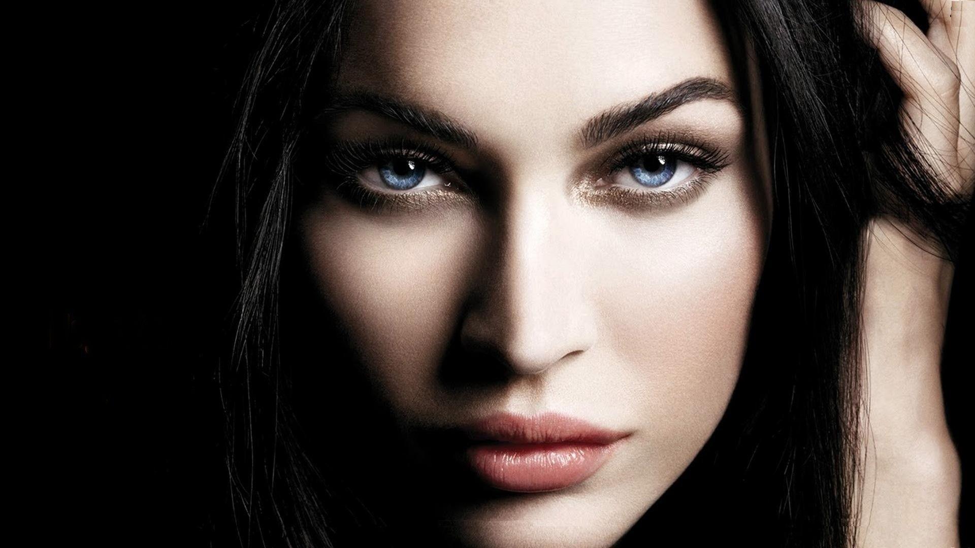 1920x1080 women megan fox models emo people faces sentiments black hair emo girl portraits emotions top model High Quality Wallpaper, High Definition Wallpaper