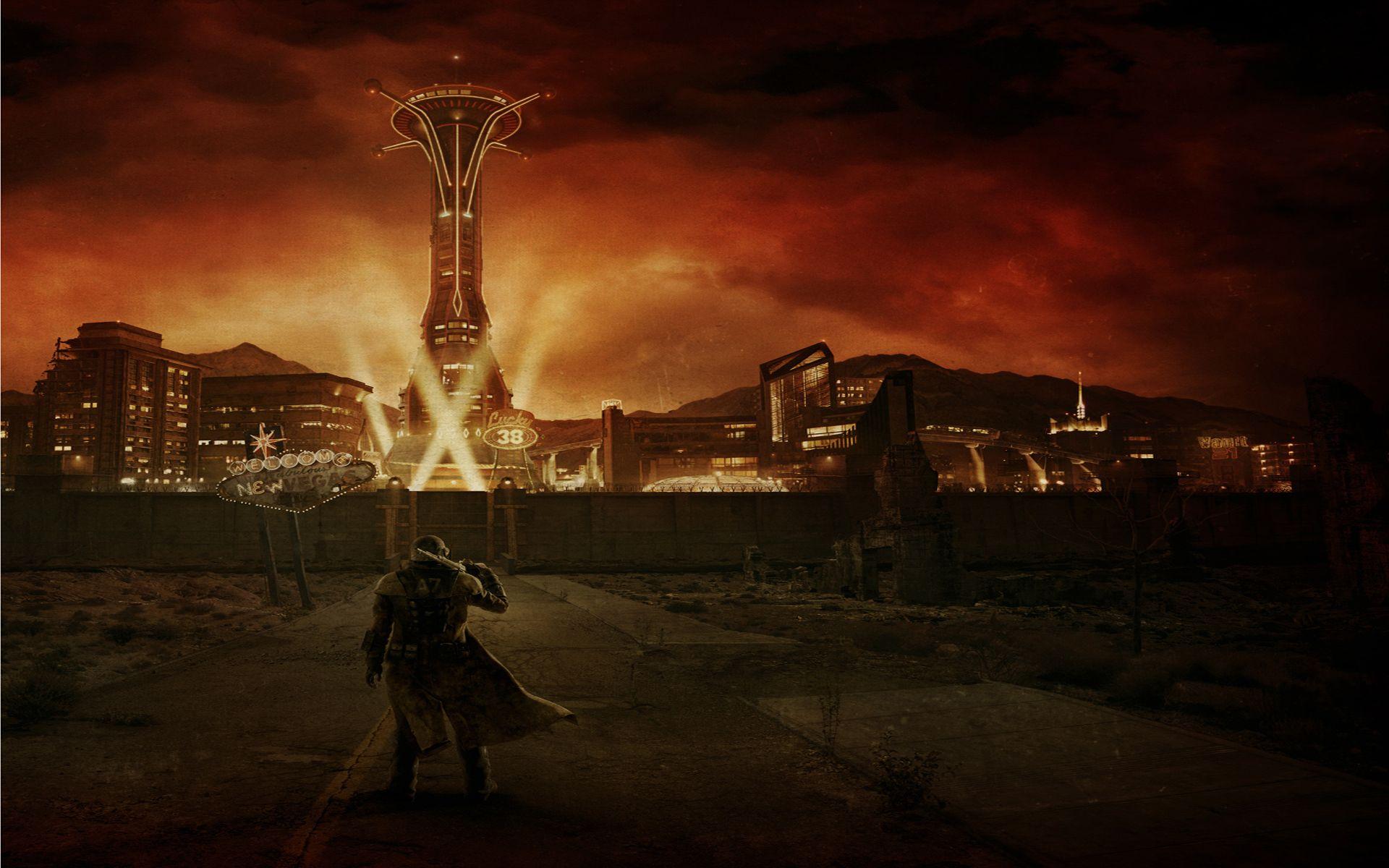 1920x1200 Retro Sci Fi Post Apocalyptic Masterpiece. Fallout New Vegas Keeps