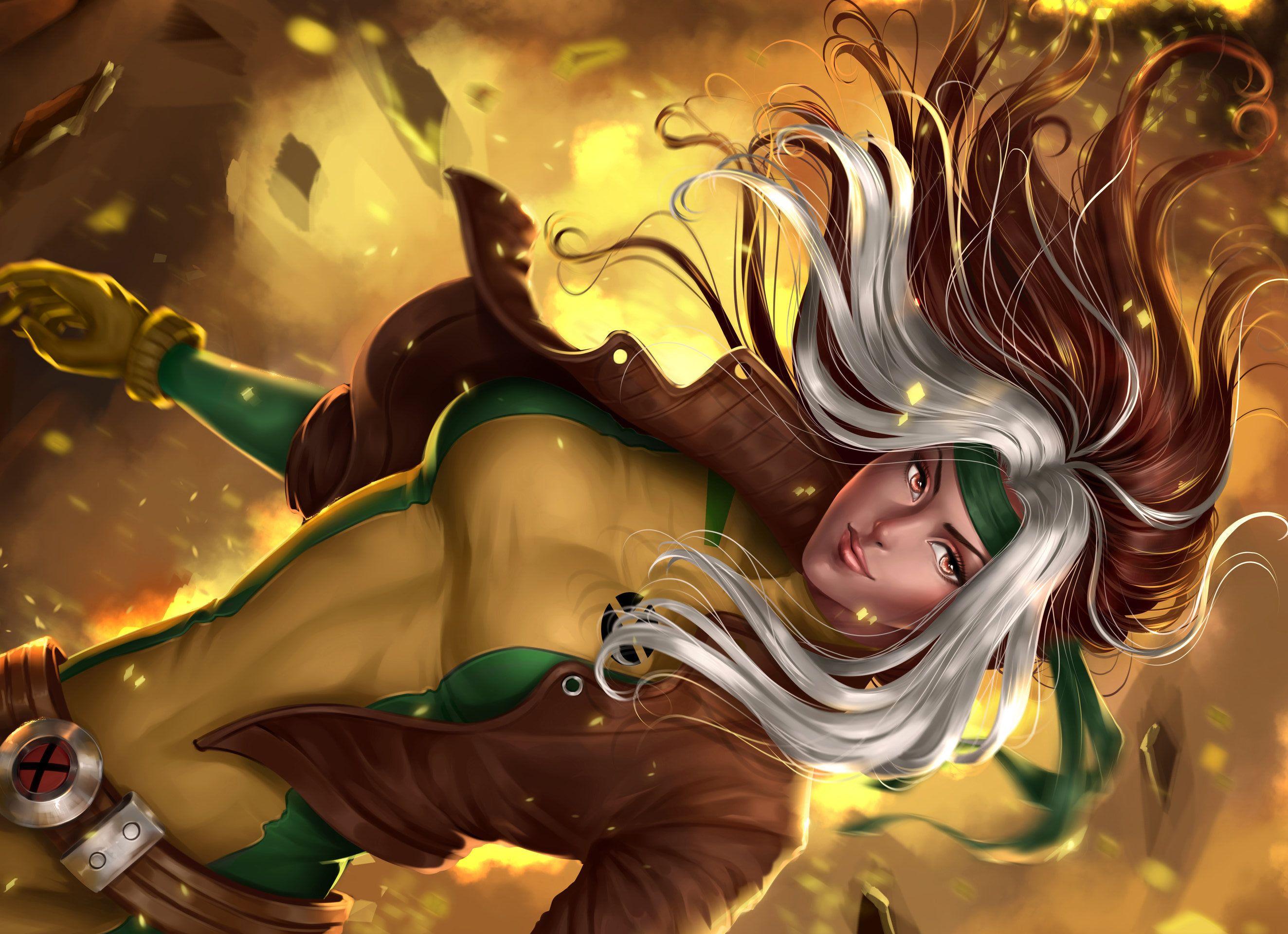 2647x1920 Rogue Marvel Comics Girl White Hair X Men Brown Eyes Marvel Comics Wallpaper:2647x1920