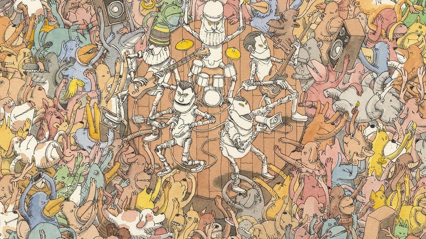 1366x768 Cute Drawing Illustration Art Wallpaper