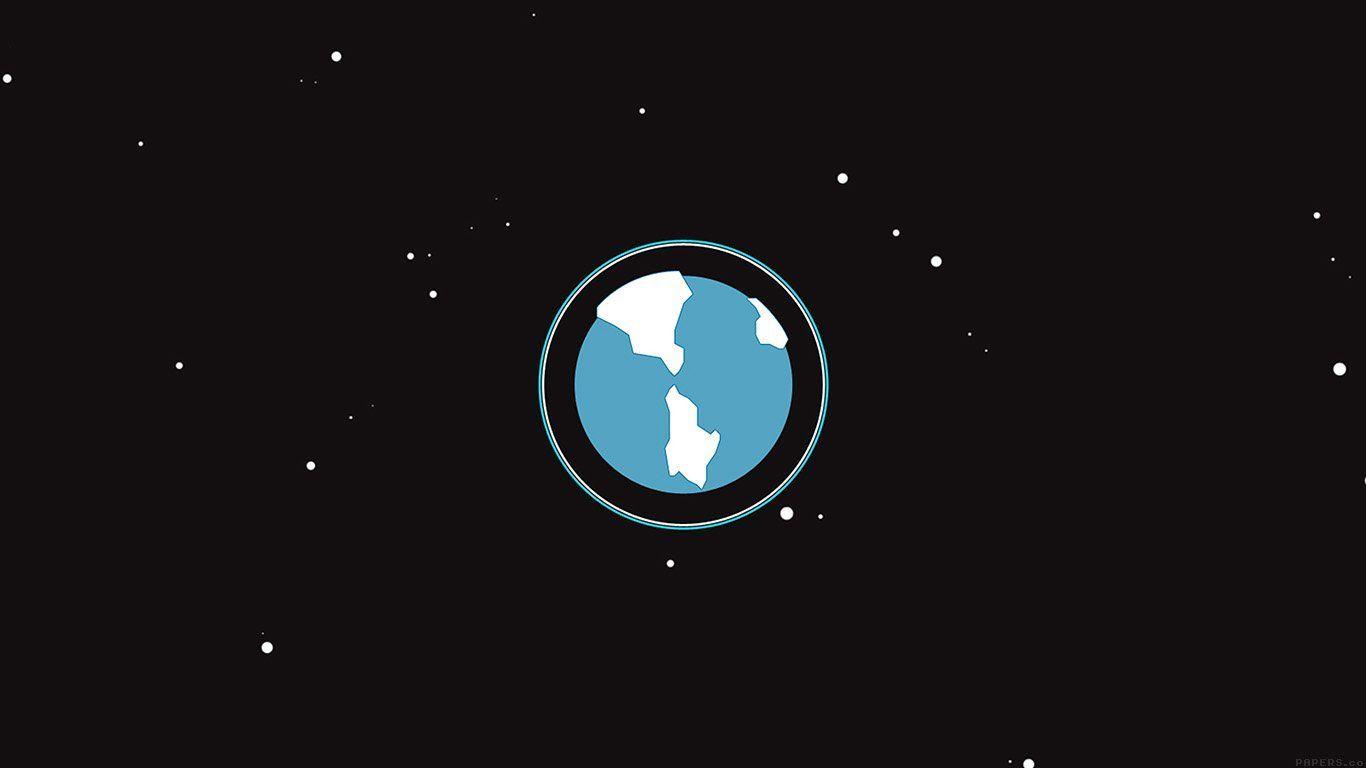 1366x768 Wallpaper Desktop Laptop Mac Macbook Ah17 Earth Planet Minimal Simple Illust Art. Desktop Wallpaper Art, Simple Wallpaper, Desktop Wallpaper