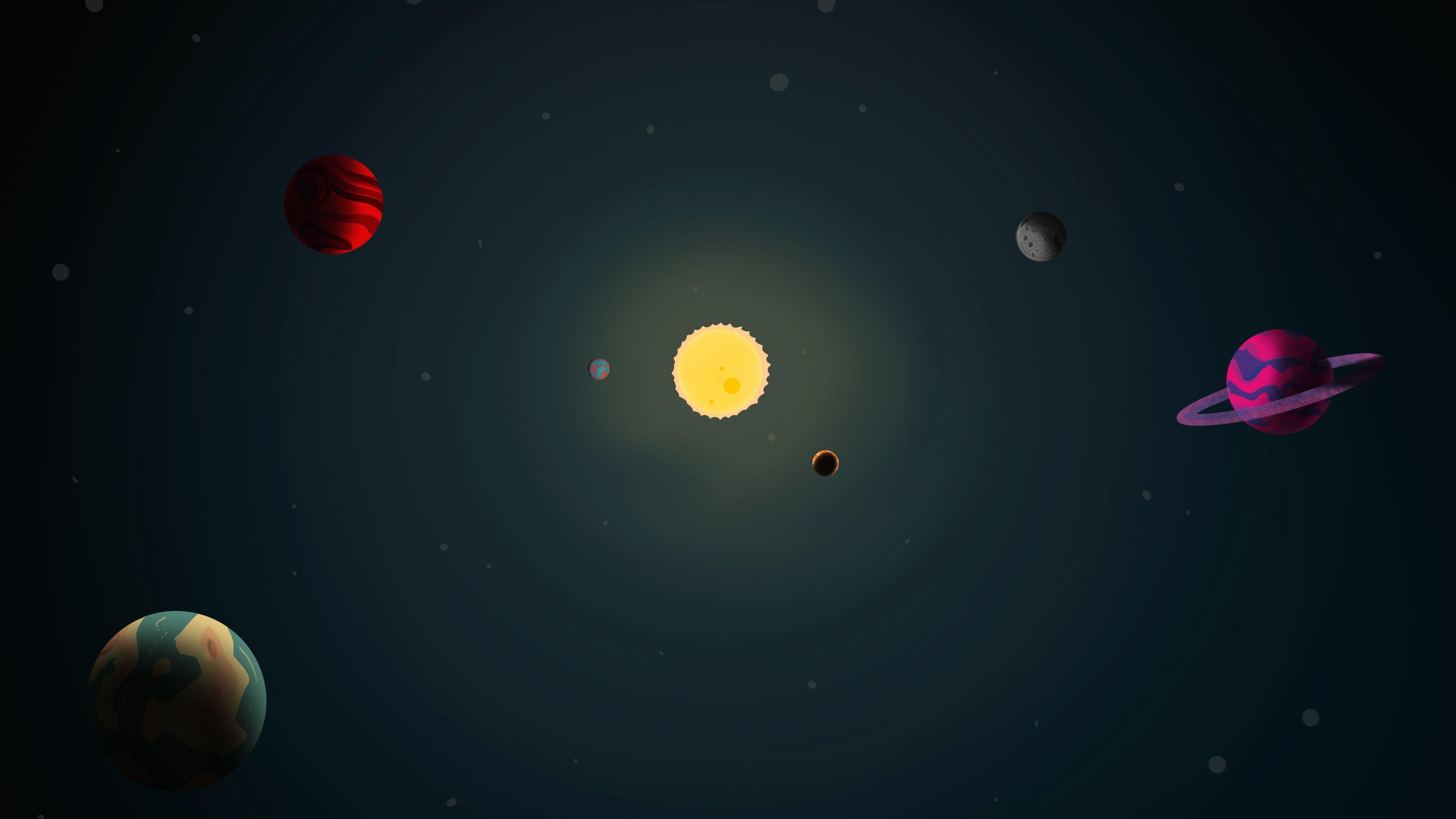 4214x2370 Space Planets Drawing 4k, HD Artist, 4k Wallpaper, Image, Background, Photo and Picture