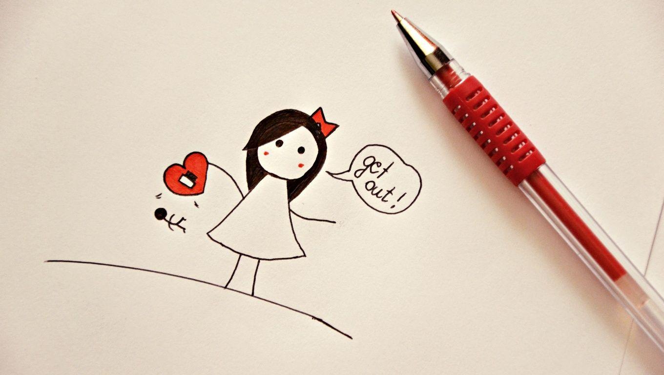 1360x768 Love Heart Drawing Laptop HD HD 4k Wallpaper, Image, Background, Photo and Picture