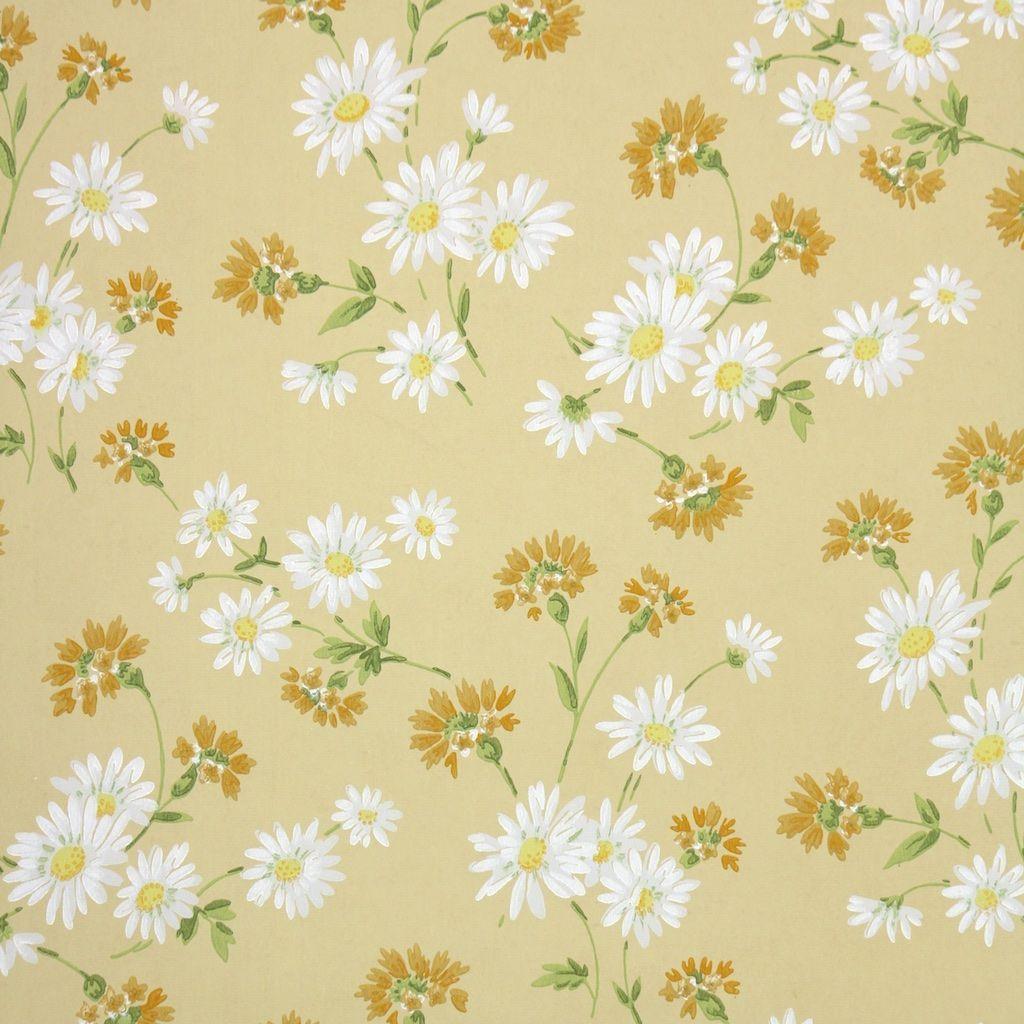 vintage daisy wallpaper