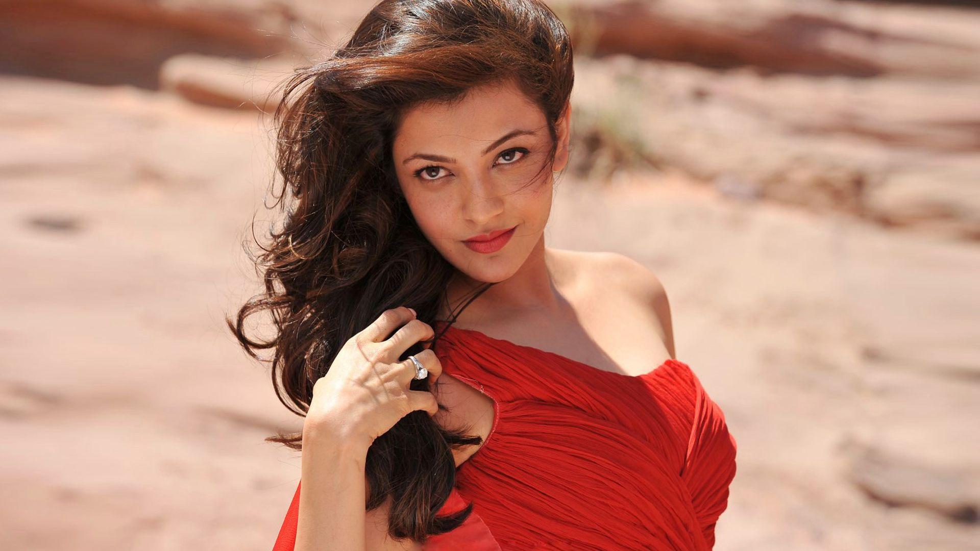 1920x1080 Kajal Agarwal In Red Dress Laptop Full HD 1080P HD 4k Wallpaper, Image, Background, Photo and Picture