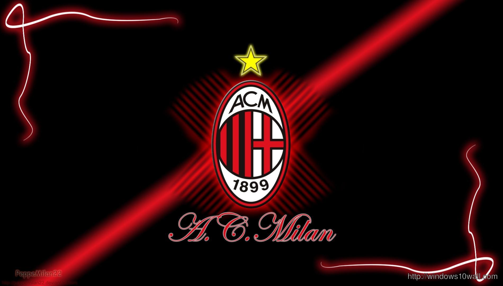 1900x1080 Ac Milan HD Logo Background Wallpaper