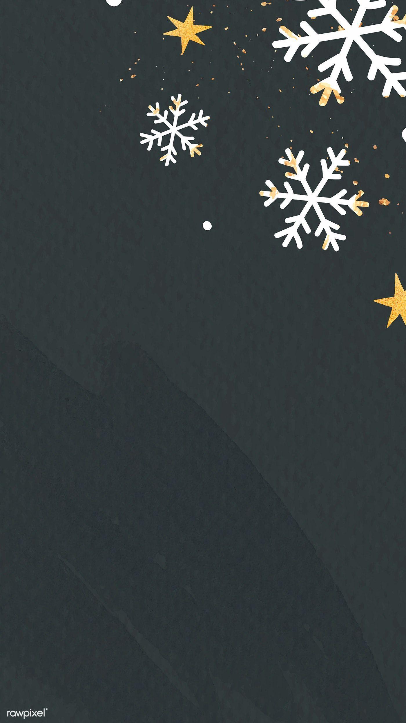 1400x2489 Download premium vector of White snowflakes on black background vector. Cute christmas wallpaper, Snowflakes, White snowflake