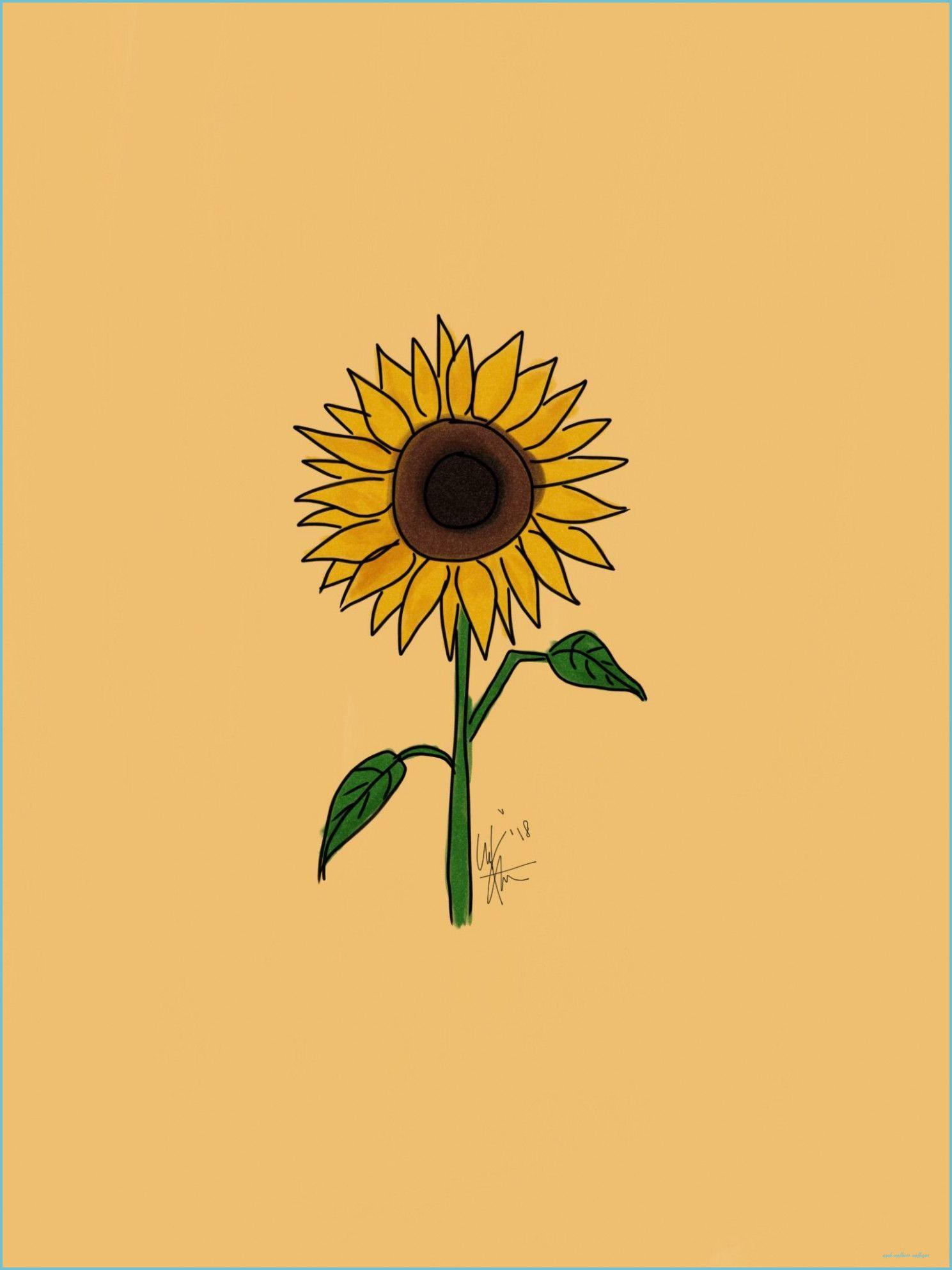 Simple Sunflower Drawing
