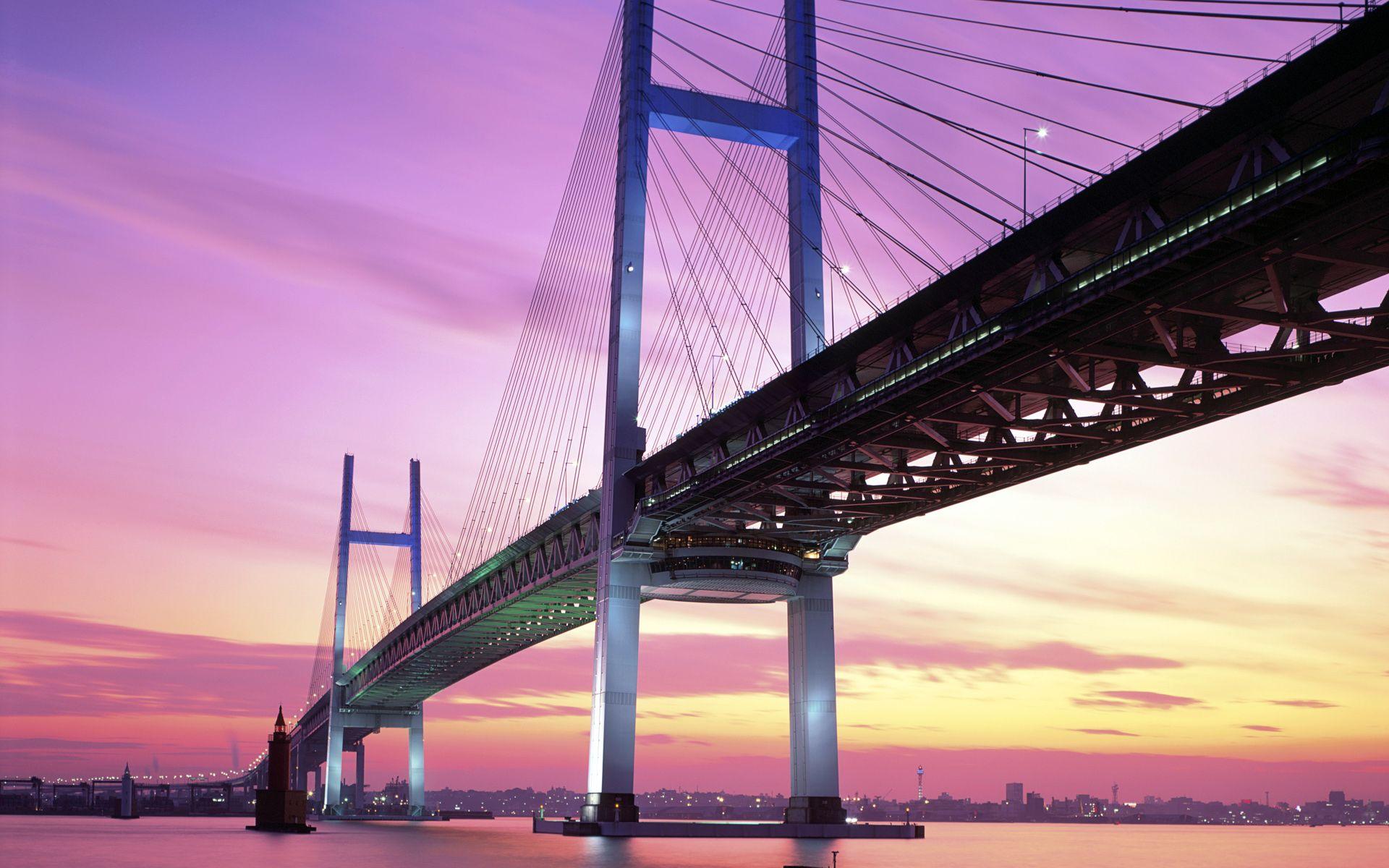 1920x1200 Bridge Sunset Wallpaper