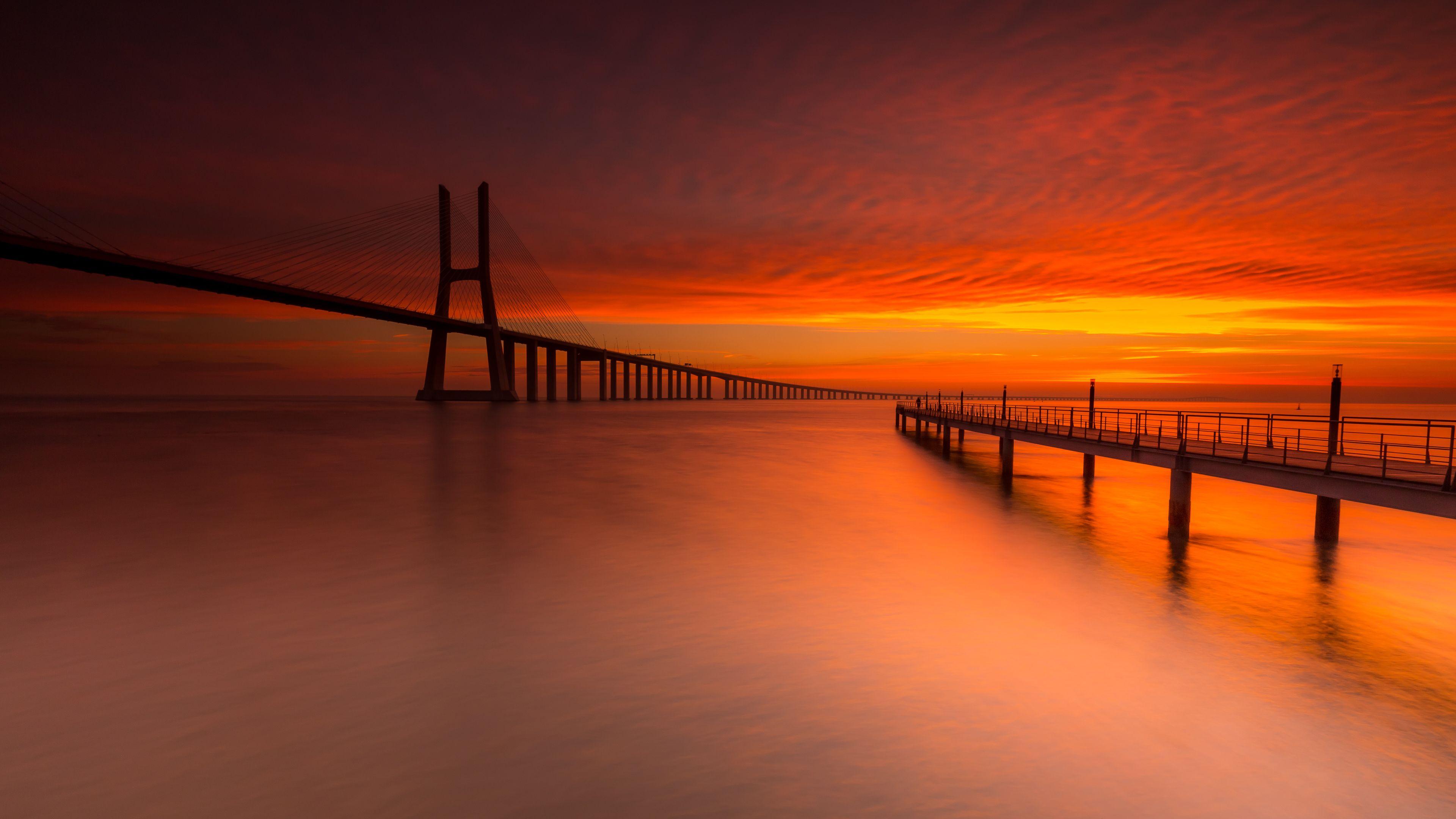 3840x2160 Wallpaper 4k Bridge Sunset 4k 4k Wallpaper, 5k Wallpaper, Bridge Wallpaper, Hd Wallpaper, Photography Wallpaper, Sunset Wallpaper