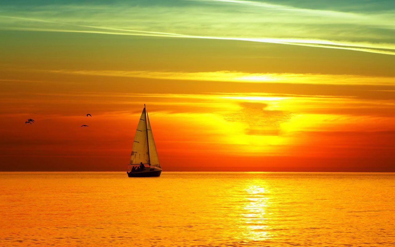 1280x800 Orange Sea Sunrise Wallpaper, Sunrise Wallpaper. HD Wallpaper Top