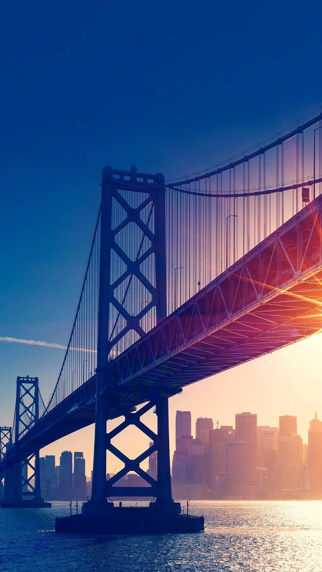 1080x1920 Bridge City Sunset iPhone Wallpaper. Beautiful wallpaper, City wallpaper, Scenery