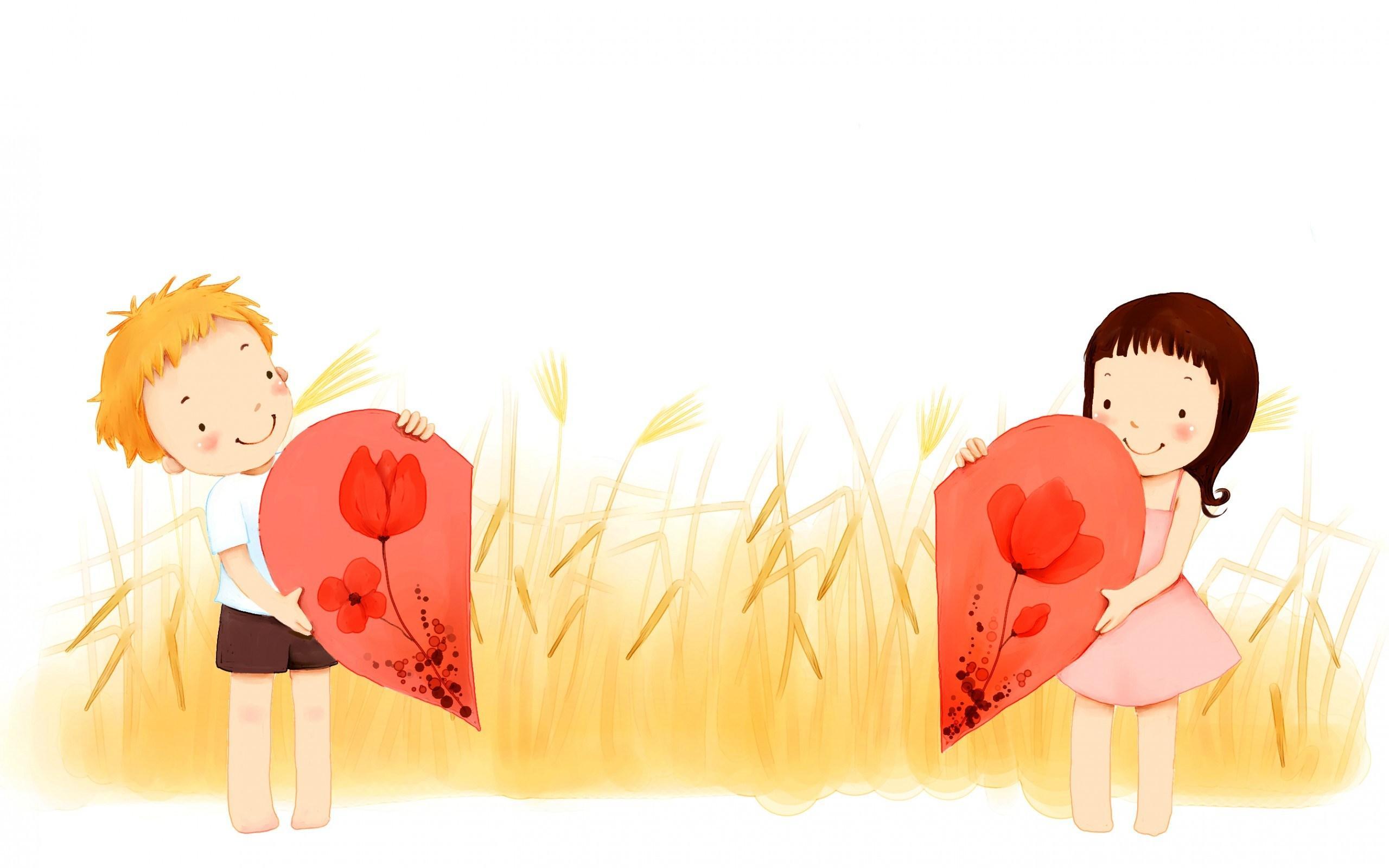 2560x1600 Girl And Heart Wallpaper