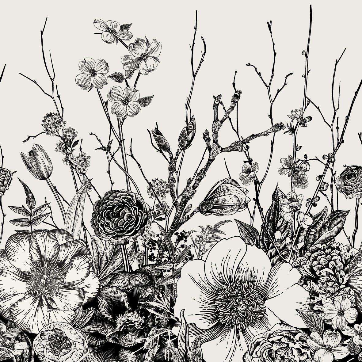 1181x1181 Bungalow Rose Pemberton Removable Vintage Floral Mix 6.25' L x 75 W Peel and Stick Wallpaper Roll