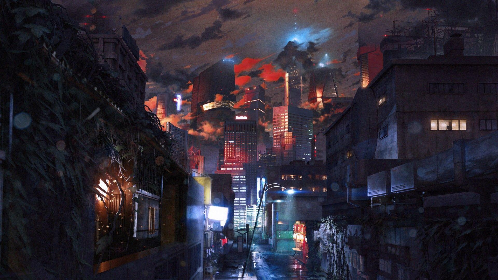 1920x1080 artwork, digital art, city, futuristic, cyberpunk wallpaper. Cyberpunk city, Night illustration, Cyberpunk