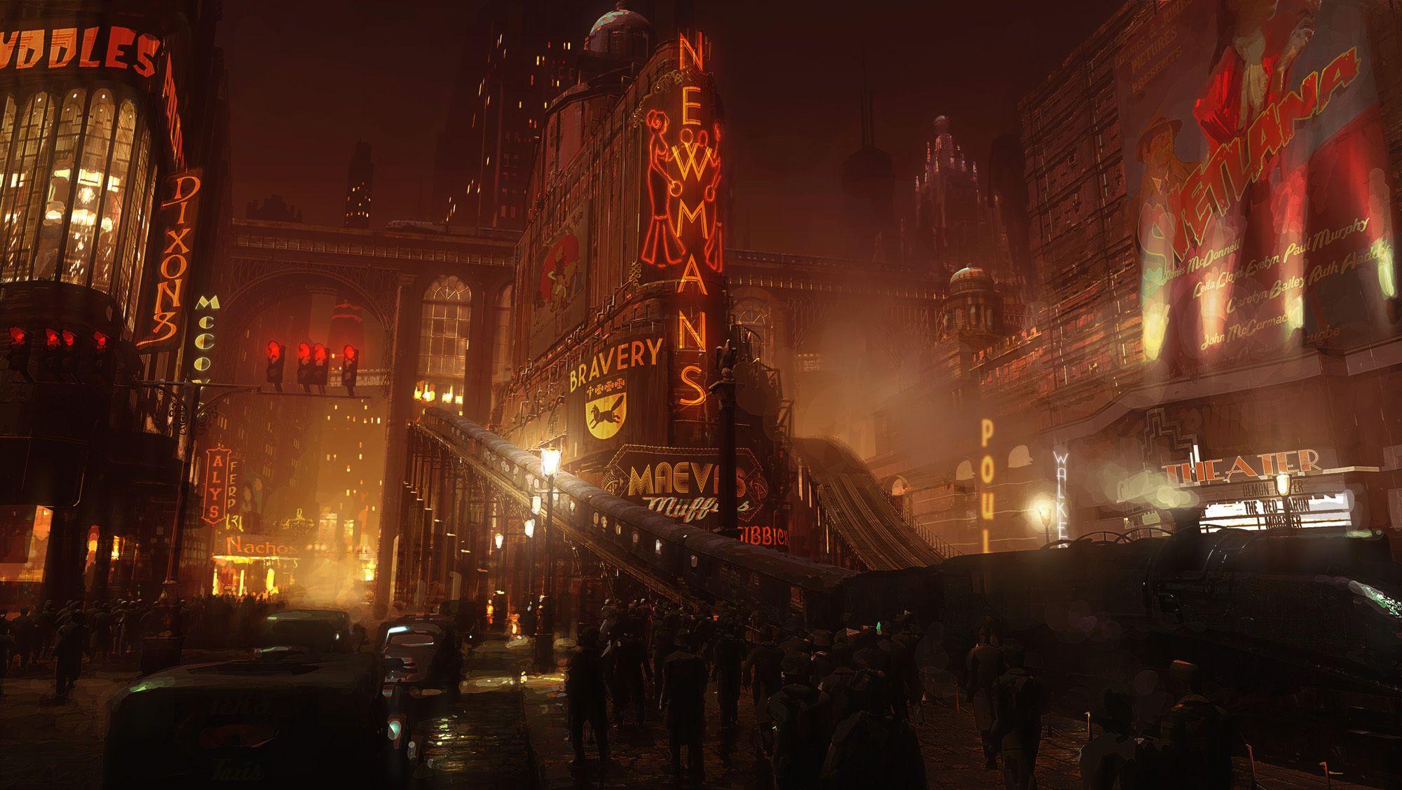 2000x1127 Art New York city people night metro cities building buildings night lights dark wallpaperx1127