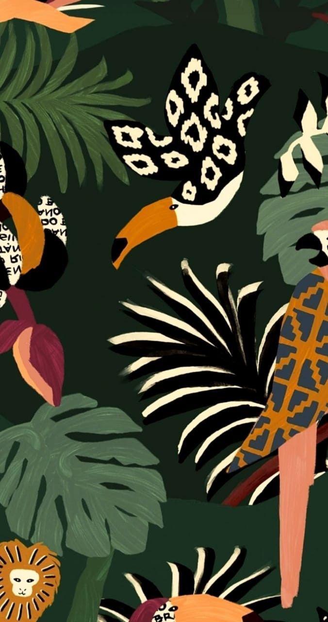 676x1280 Jungle #junglepattern Jungle. Abstract, Art wallpaper, iPhone background wallpaper
