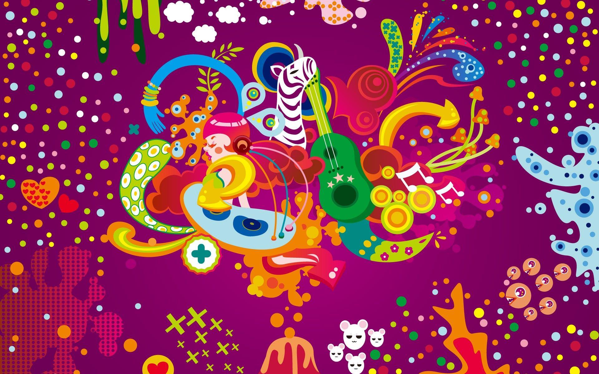 1920x1200 Psychedelic, wallpaper, vector, scenery, art, lights