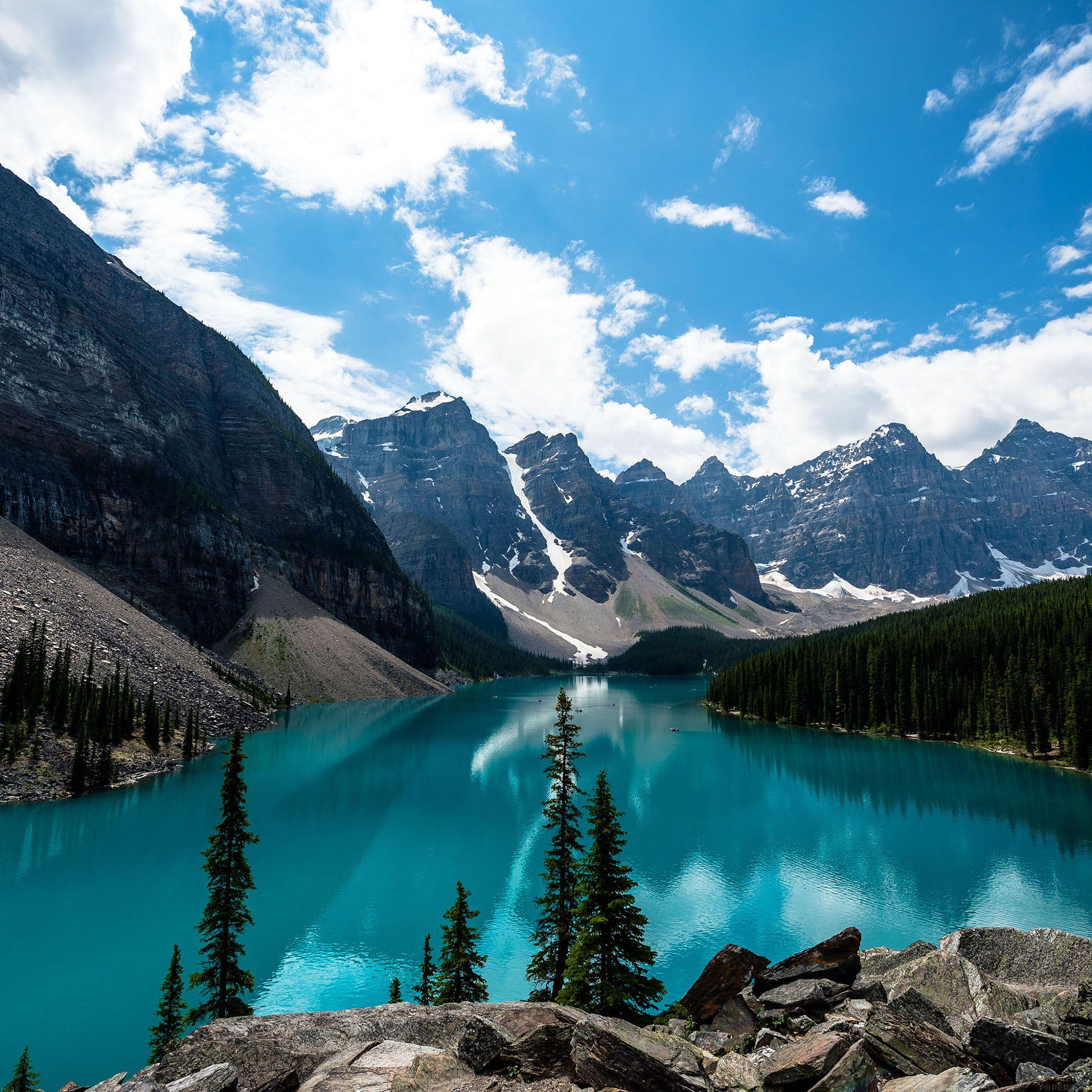 2048x2048 Wallpaper Emerald Lake Canada Mountain Wallpaper