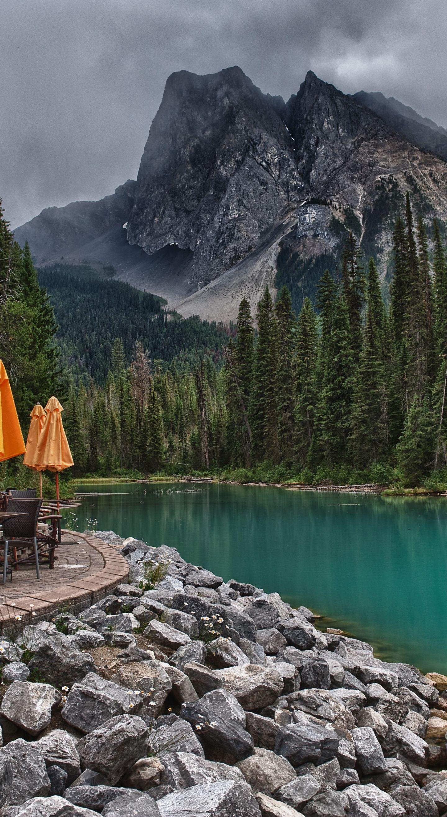 1440x2630 Download Banff, Emerald Lake, mountains, tree, Yoho National Park wallpaper, 1440x Samsung Galaxy Note 8