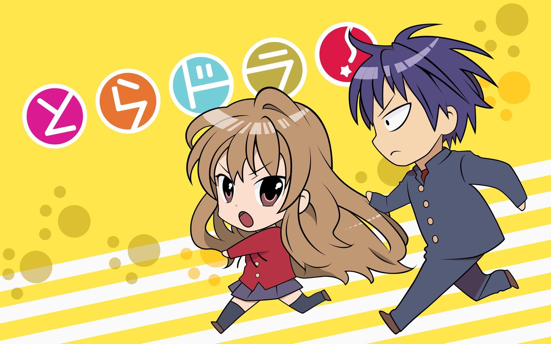 1920x1200 aisaka taiga chibi takasu ryuuji toradora.