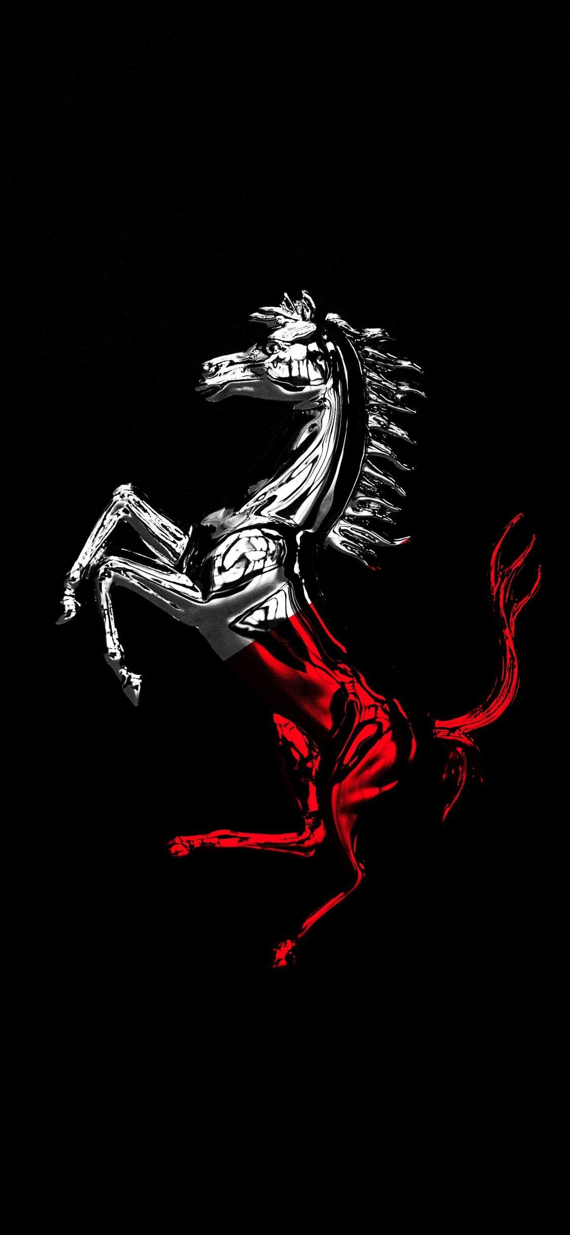 1125x2436 Horse, Ferrari, Logo, Minimal, Wallpaper Logo Wallpaper Smartphone