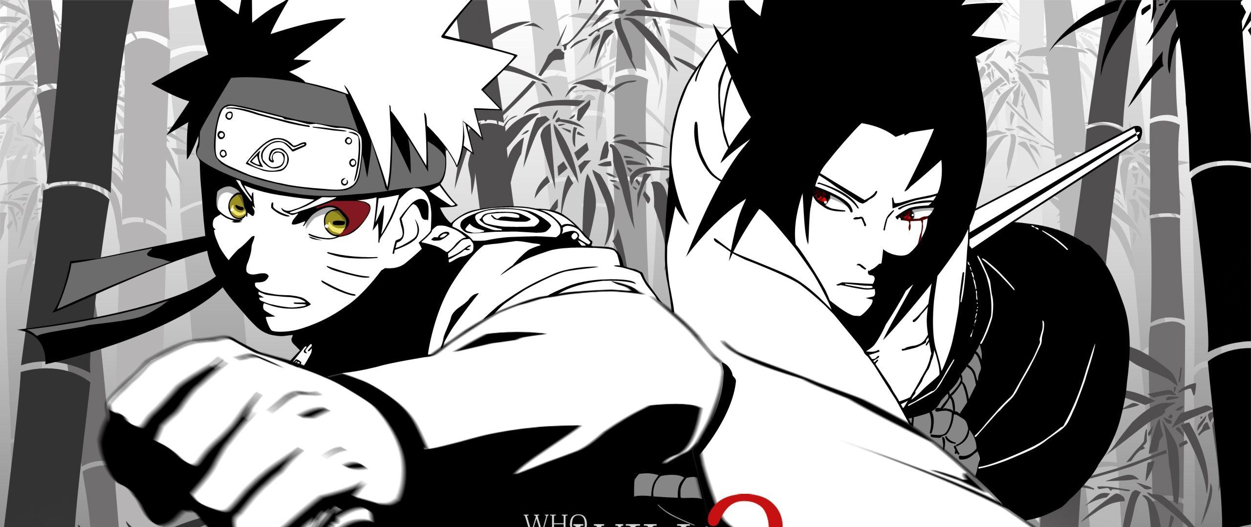 2560x1080 Wallpaper Anime, Naruto Vs Sasuke, Guys, Posture, Battle Wallpaper Laptop Naruto