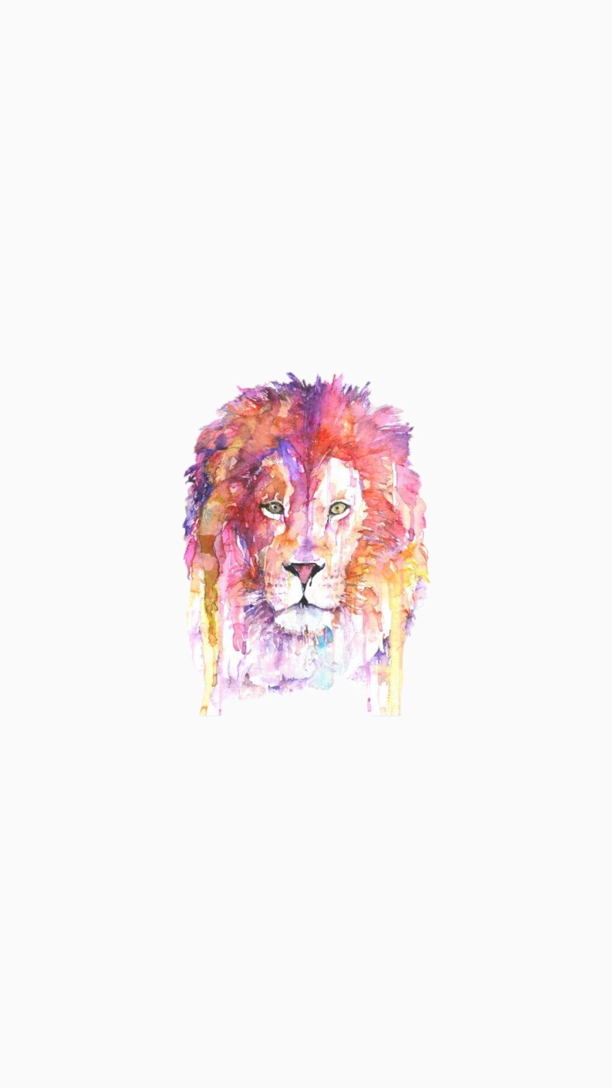 1242x2208 Lion watercolor. Watercolor, Wallpaper, Lion