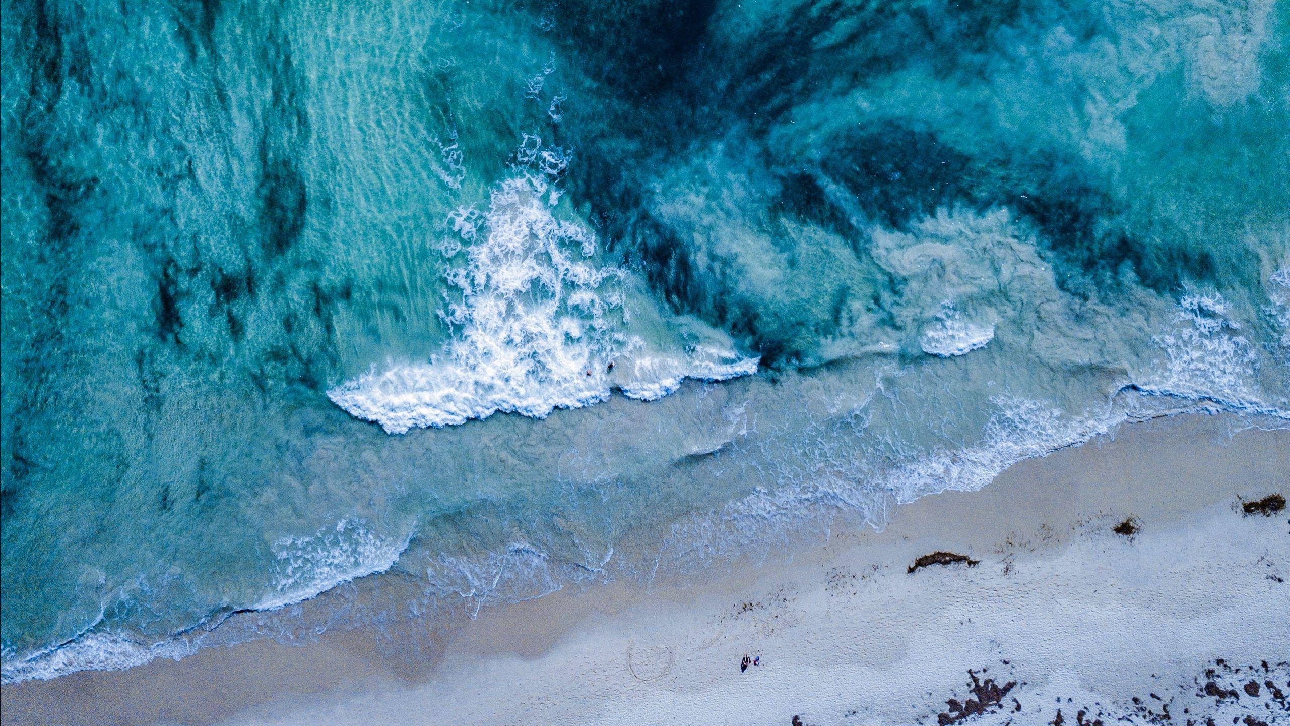 2560x1440 Download wallpaper 2560x1440 ocean, surf, aerial view, sea, waves, coast, australia widescreen 16:9 HD background