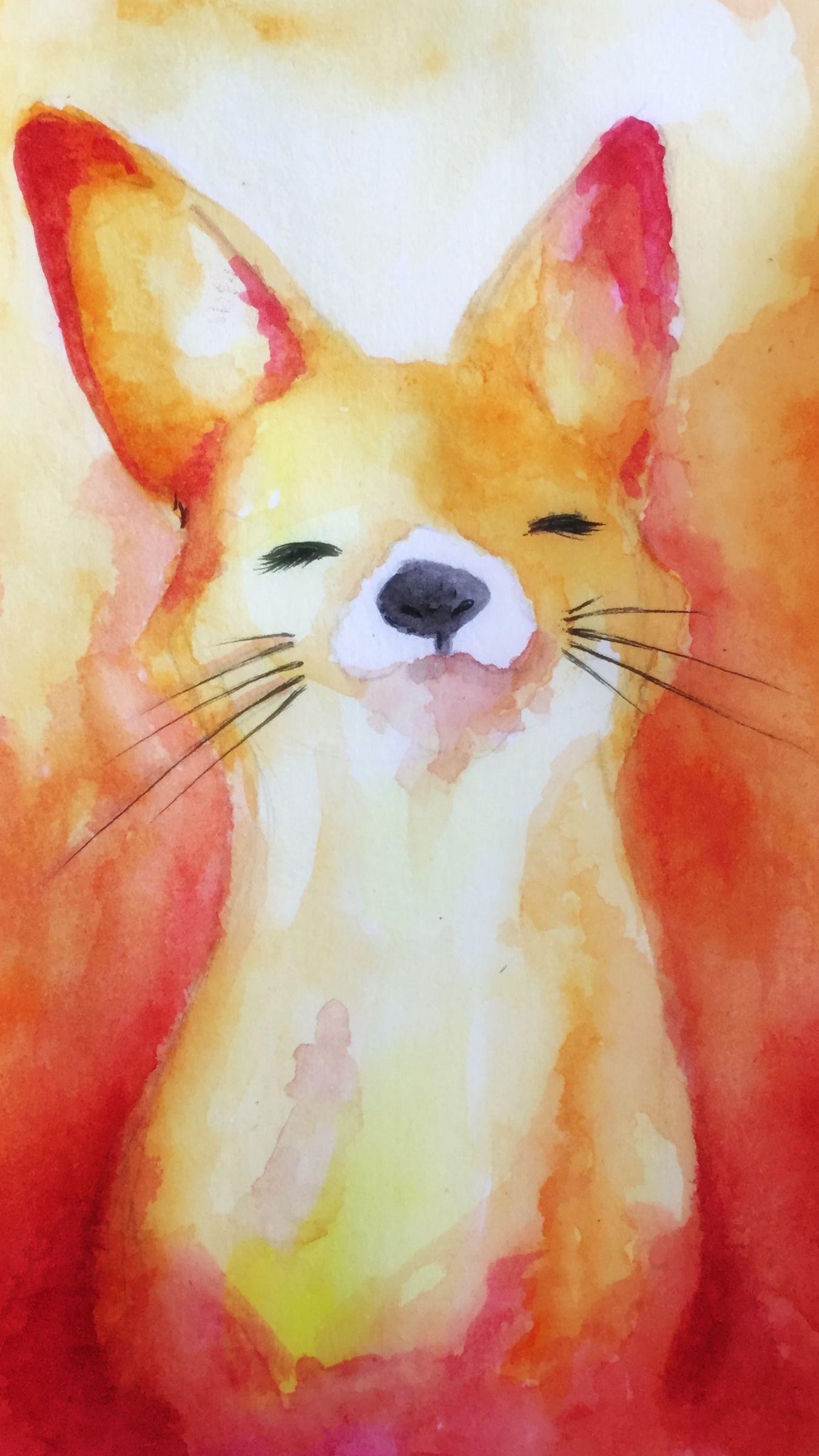 1350x2400 Download wallpaper 1350x2400 fox, cute, paints, watercolor, art iphone 8+/7+/6s+/for parallax HD background