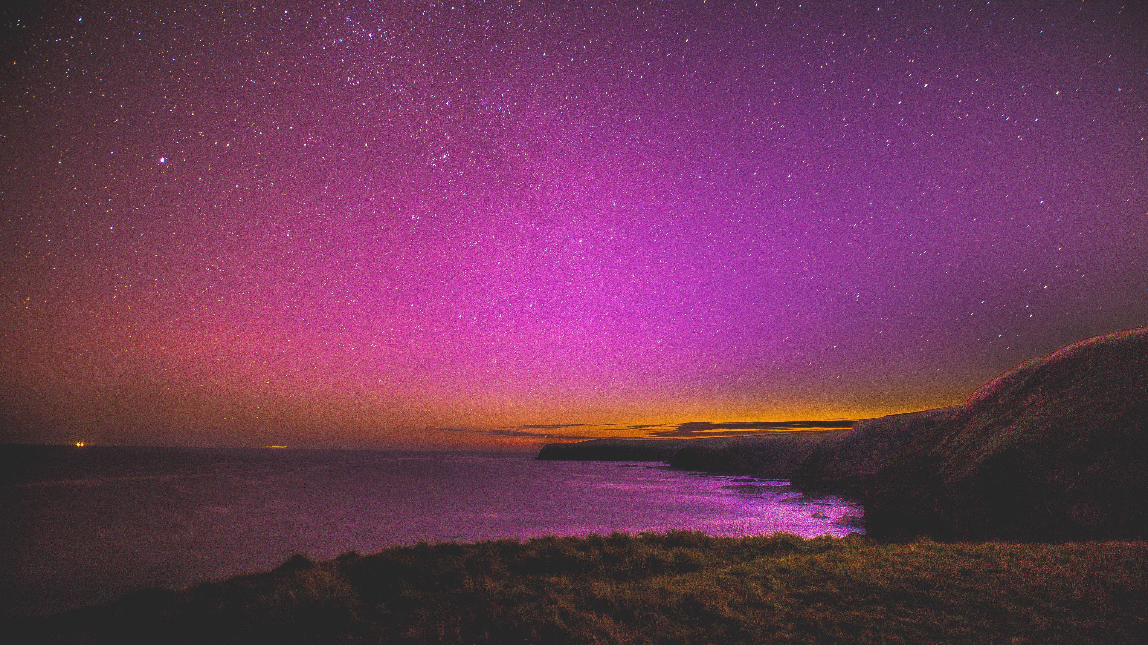 3840x2160 Wallpaper 4k Pink Sky Full Of Stars Horizon 4k Wallpaper, 5k Wallpaper, Dawn Wallpaper, Dusk Wallpaper, Hd Wallpaper, Horizon Wallpaper, Nature Wallpaper, Ocean Wallpaper, Pink Wallpaper, Sky Wallpaper, Stars Wallpaper