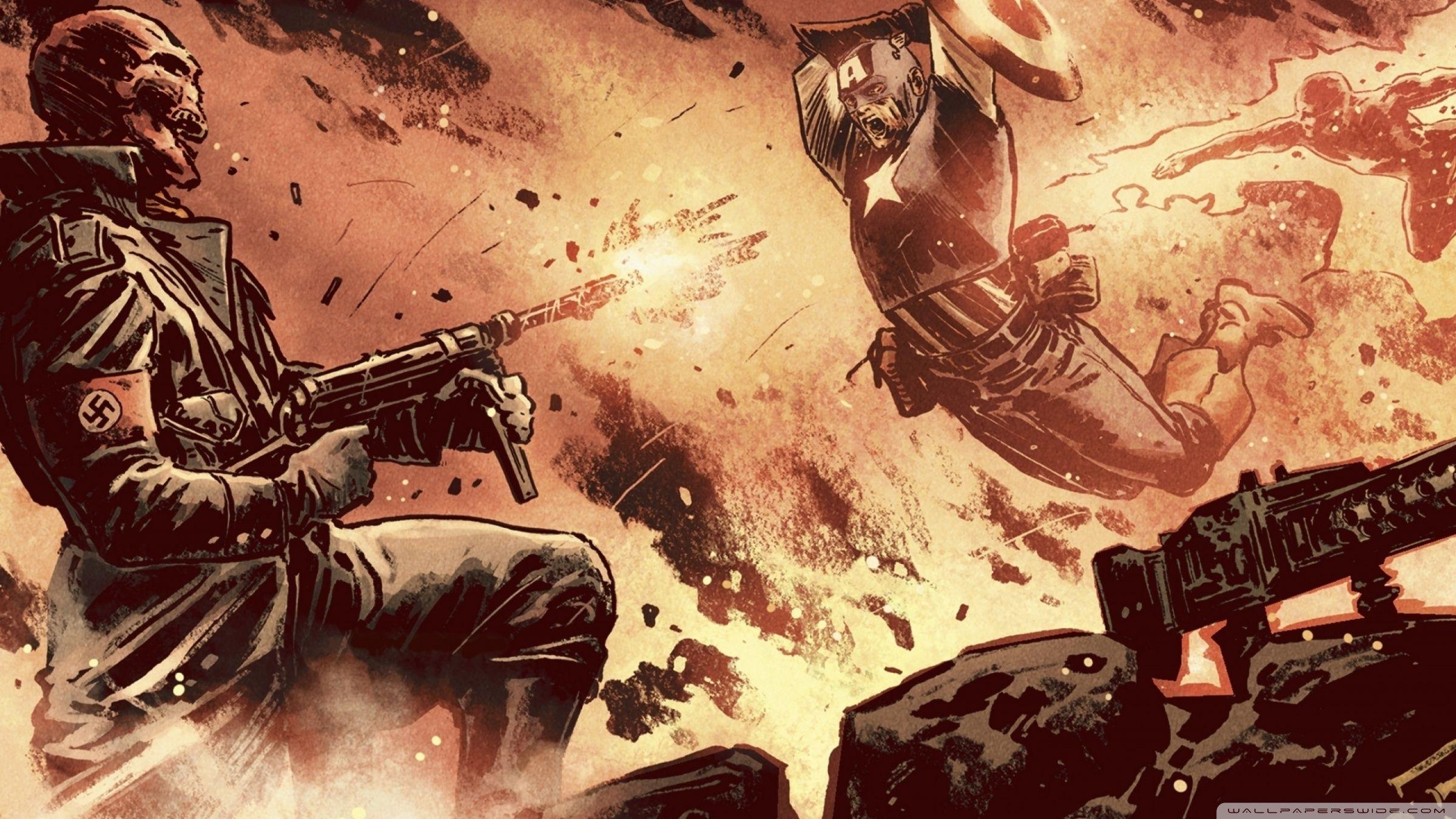 2400x1350 Captain America Marvel Comics Ultra HD Desktop Background Wallpaper for