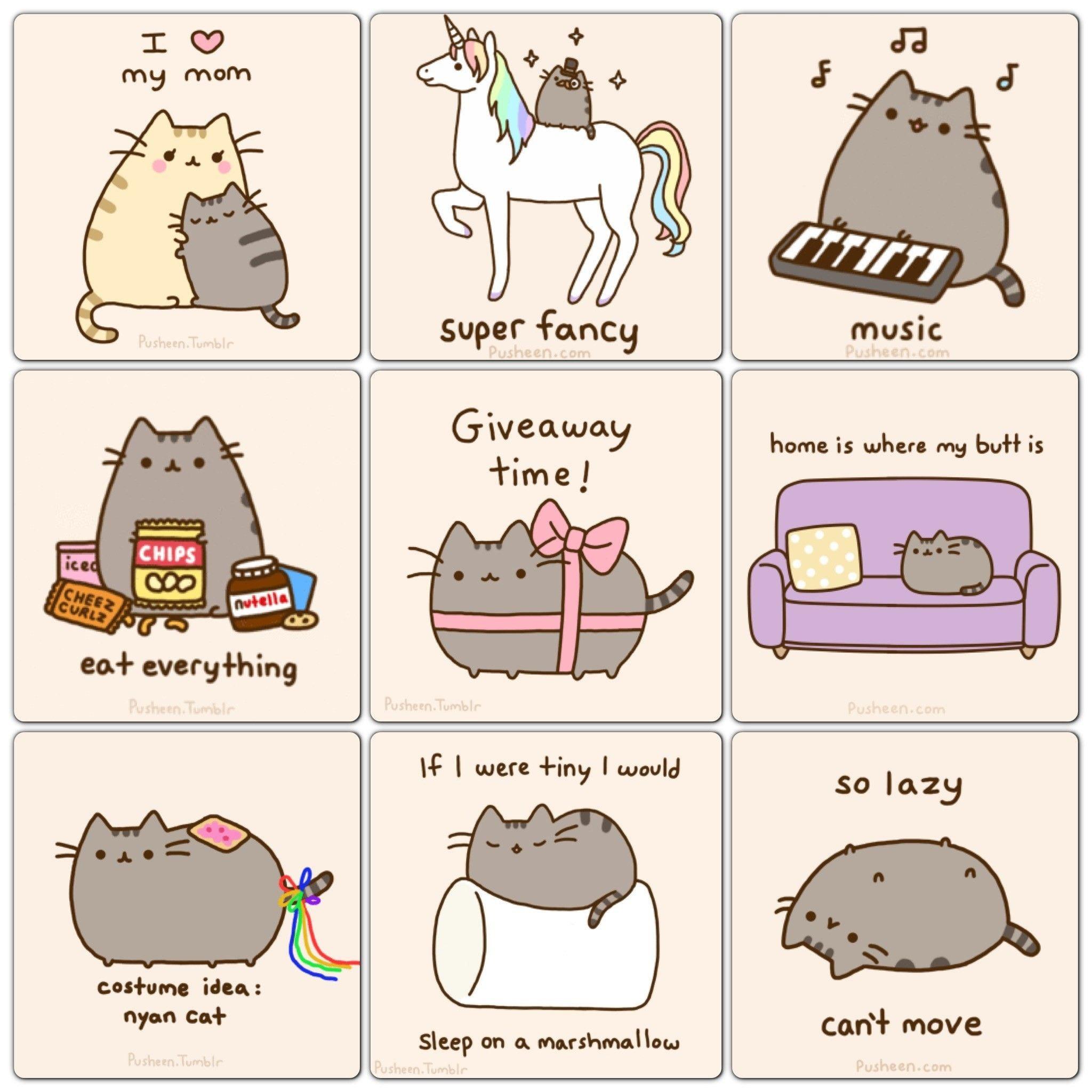 2048x2048 Pusheen Desktop Wallpaper