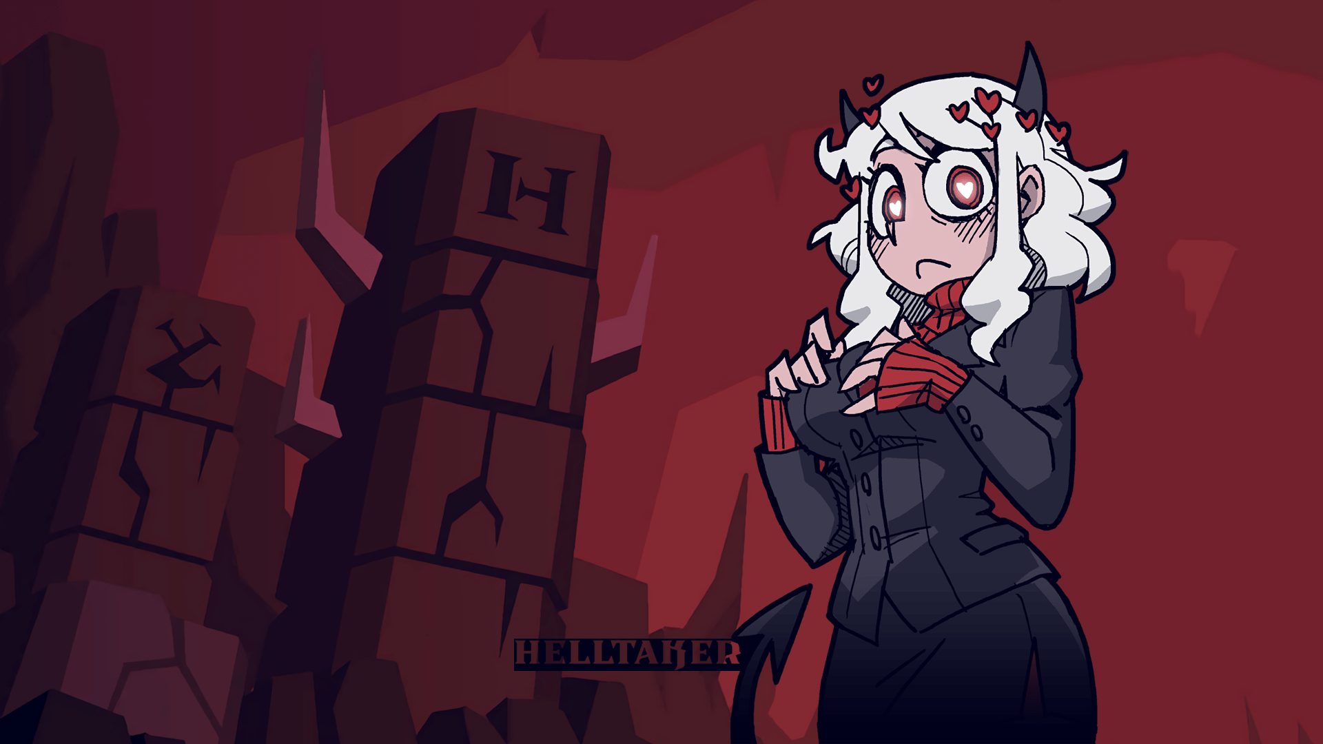 1920x1080 Helltaker Demon Girl Anime Girls Horns Anime Wallpaper:1920x1080