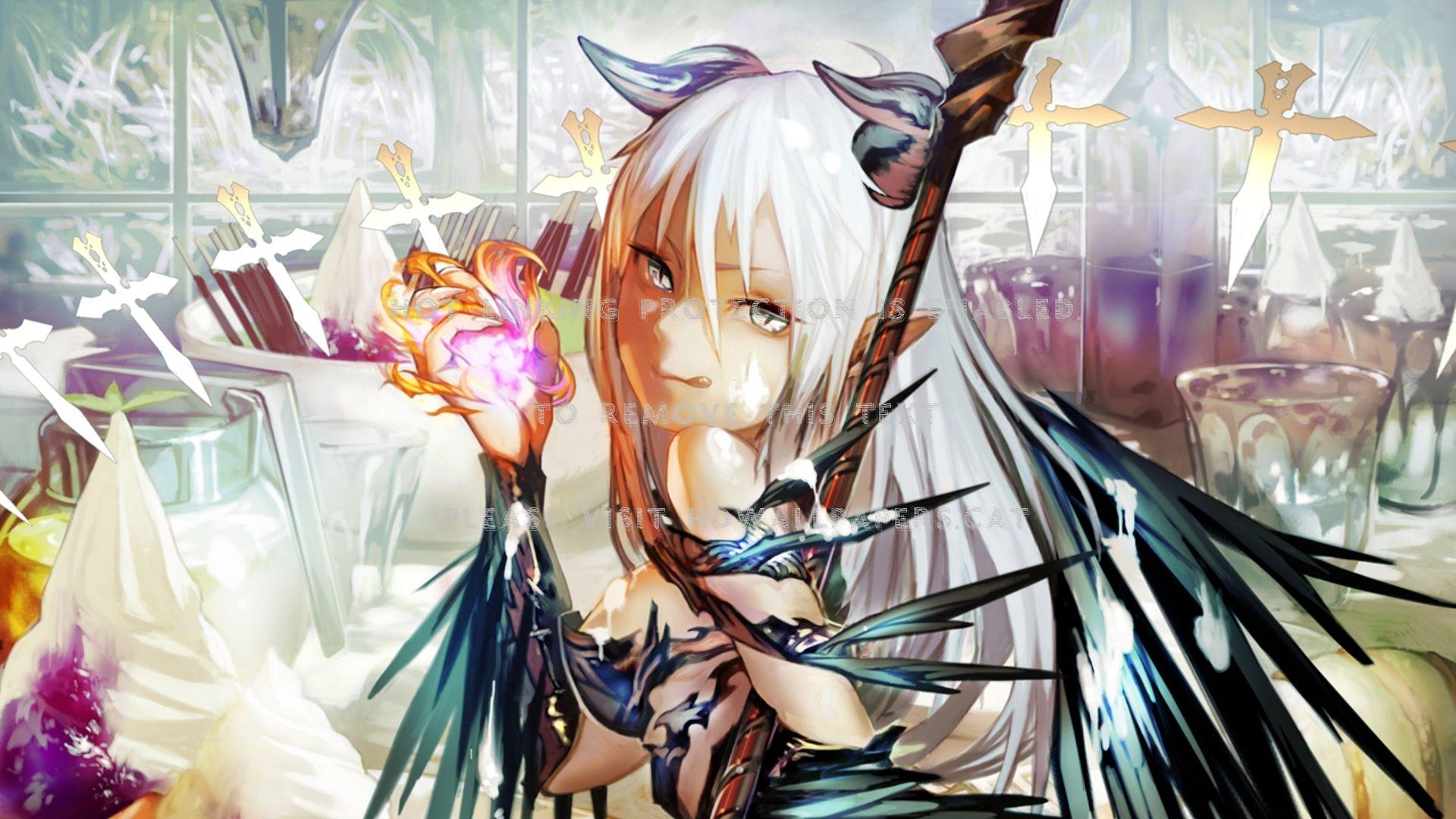1920x1080 demon girl anime