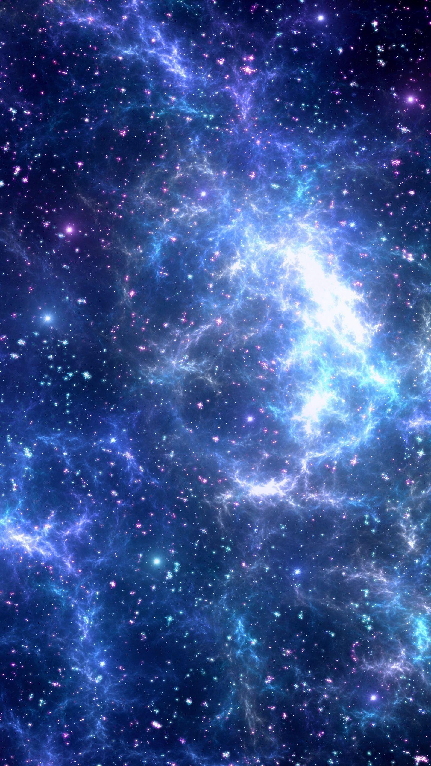 1440x2560 Blue Anime Galaxy Wallpaper