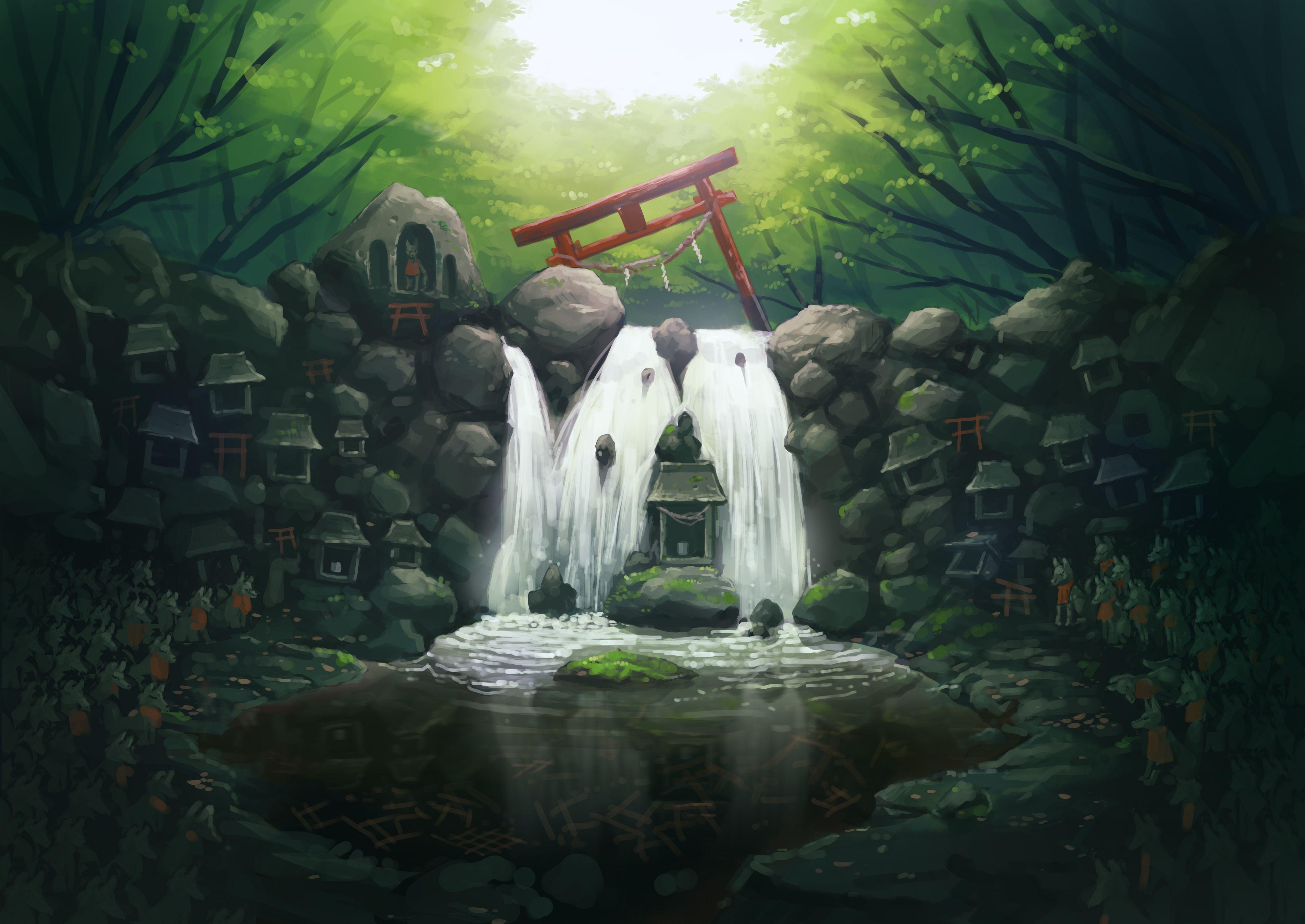 Anime Waterfall Wallpapers - Top Free Anime Waterfall Backgrounds